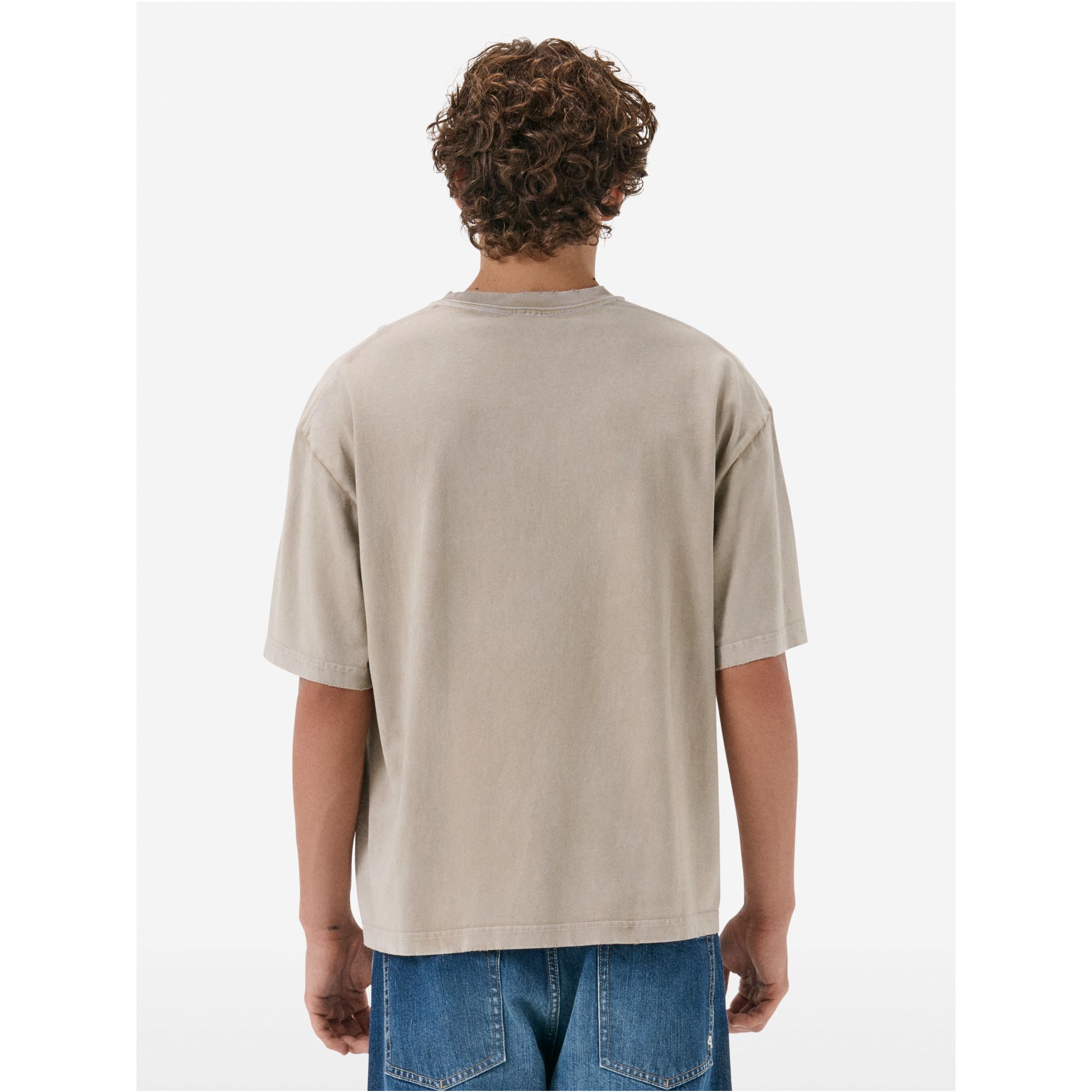 Over printed t-shirt resin spray garment dyed