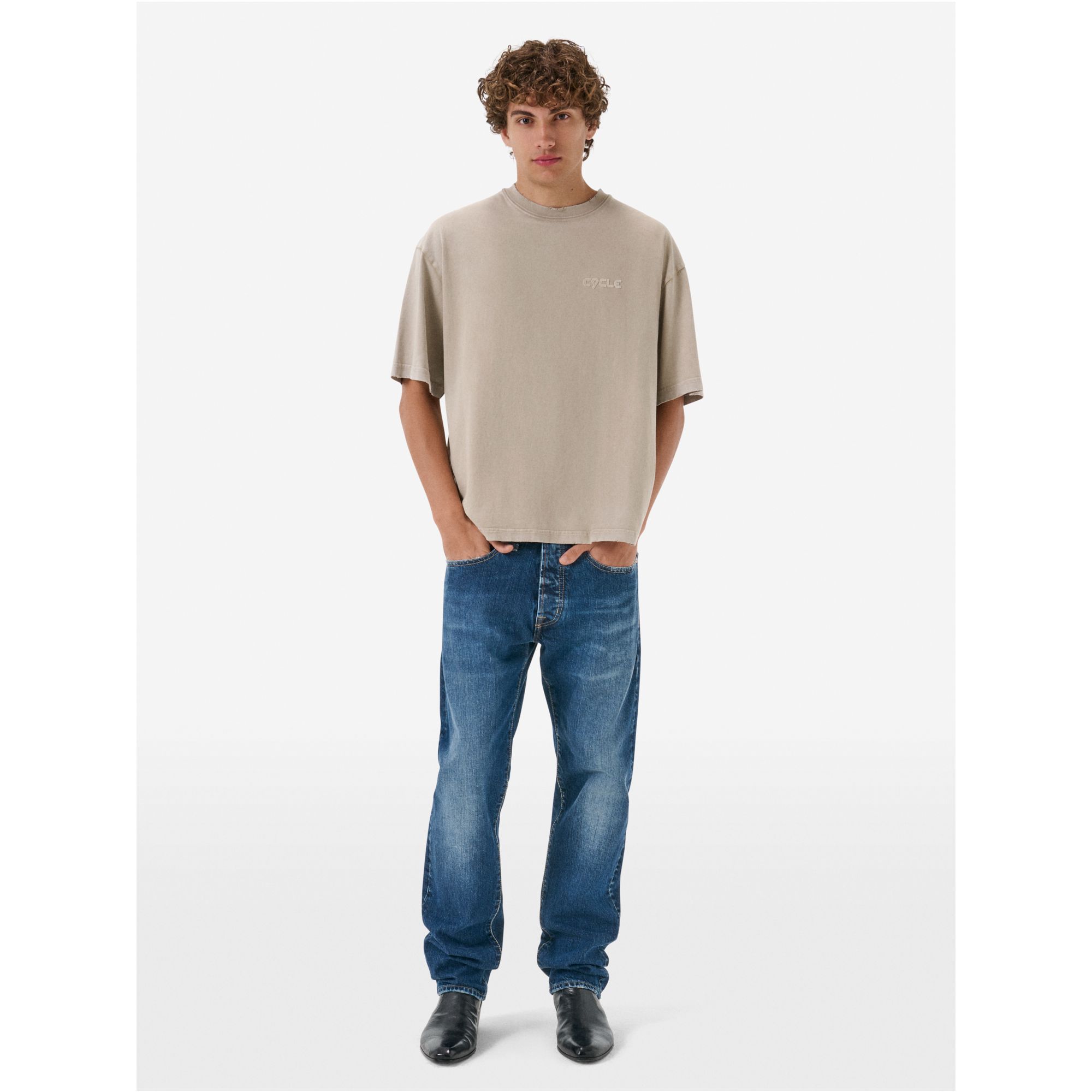 Over printed t-shirt resin spray garment dyed