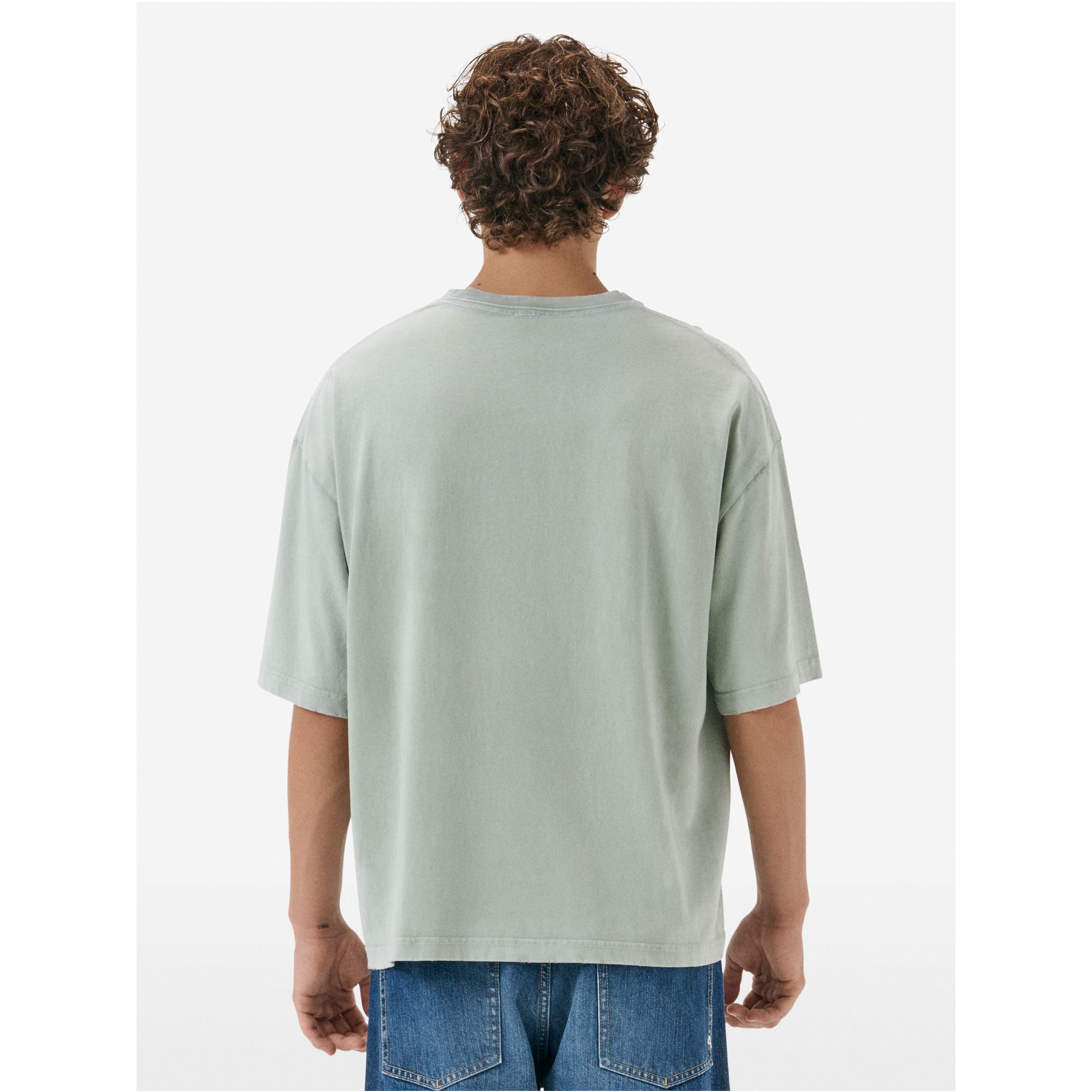 Over printed t-shirt resin spray garment dyed
