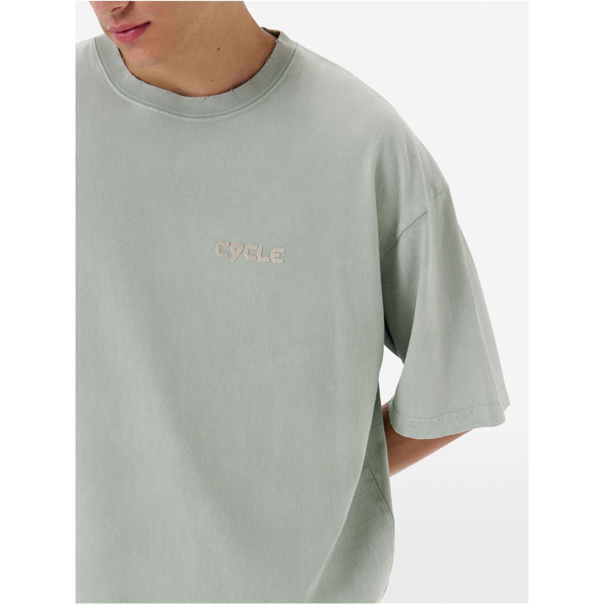 Over printed t-shirt resin spray garment dyed