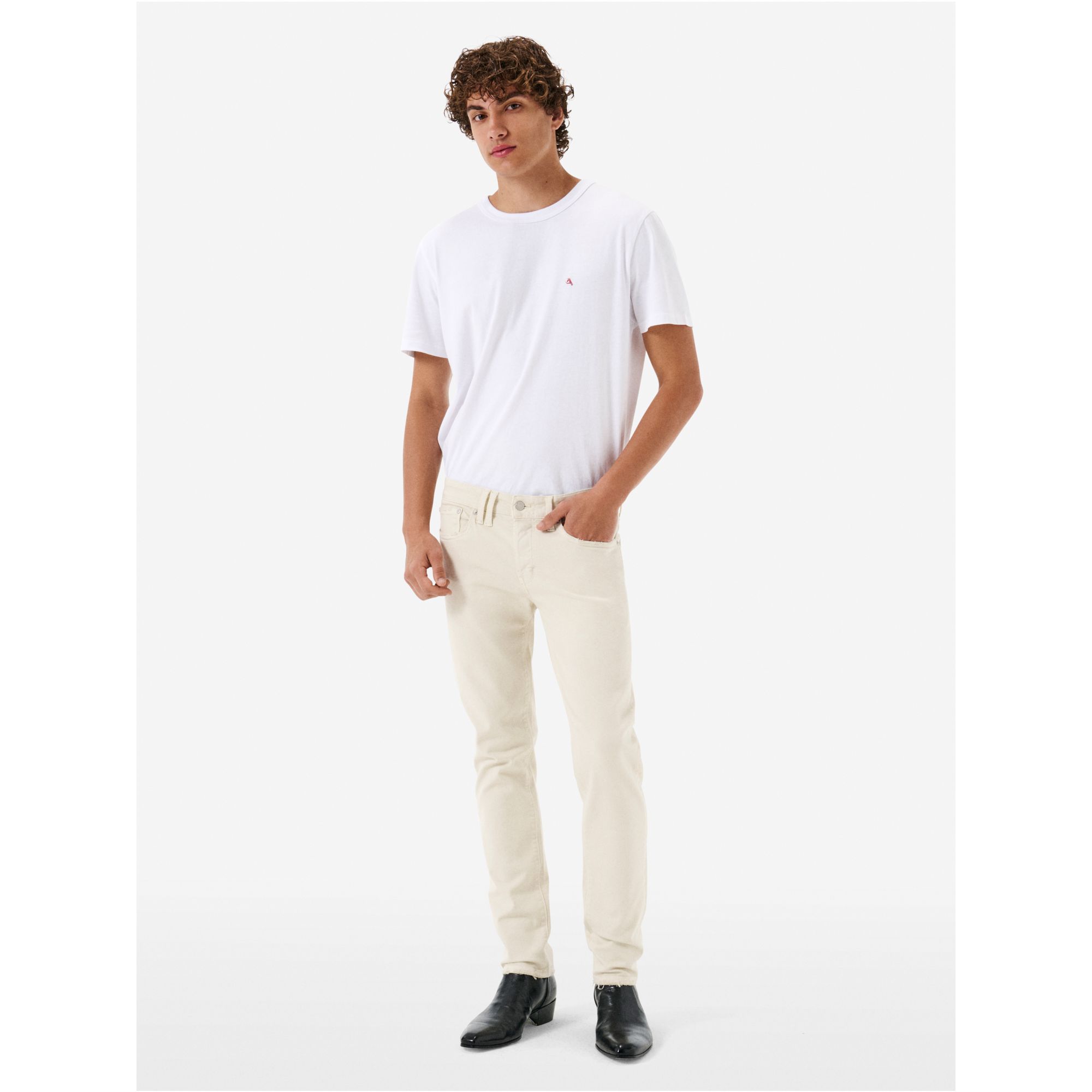 Bone comfort skinny distressed garment dyed