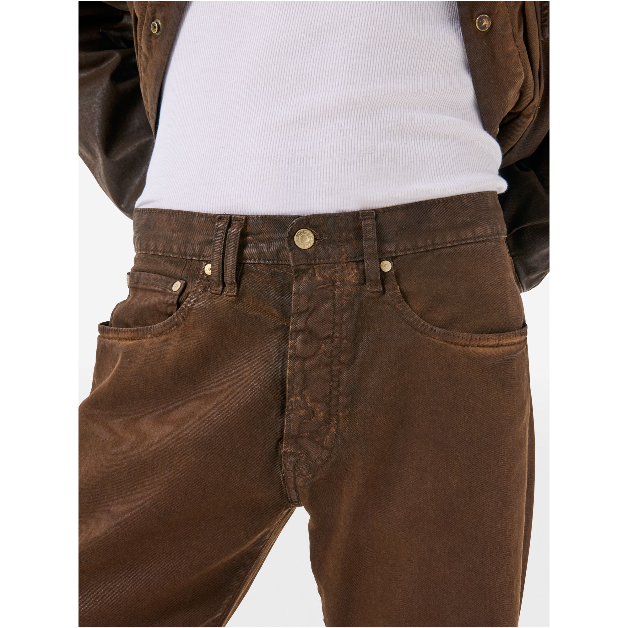 Standard comfort regular straight '90s fit oil coated garment dyed