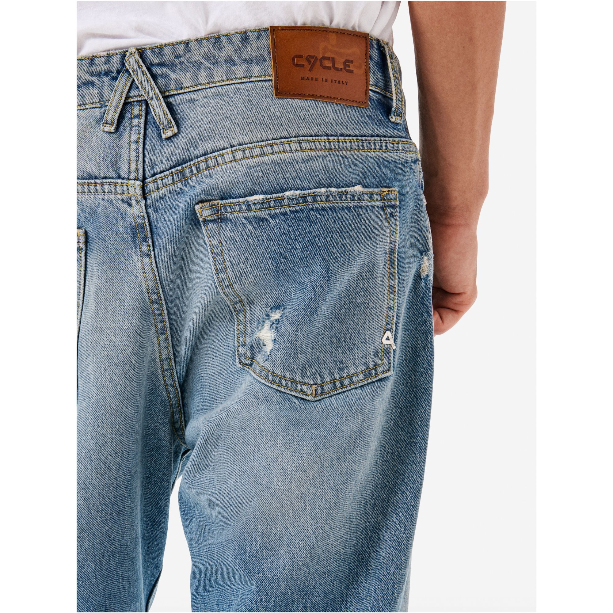 Lucky tapered fit antique bleach repaired