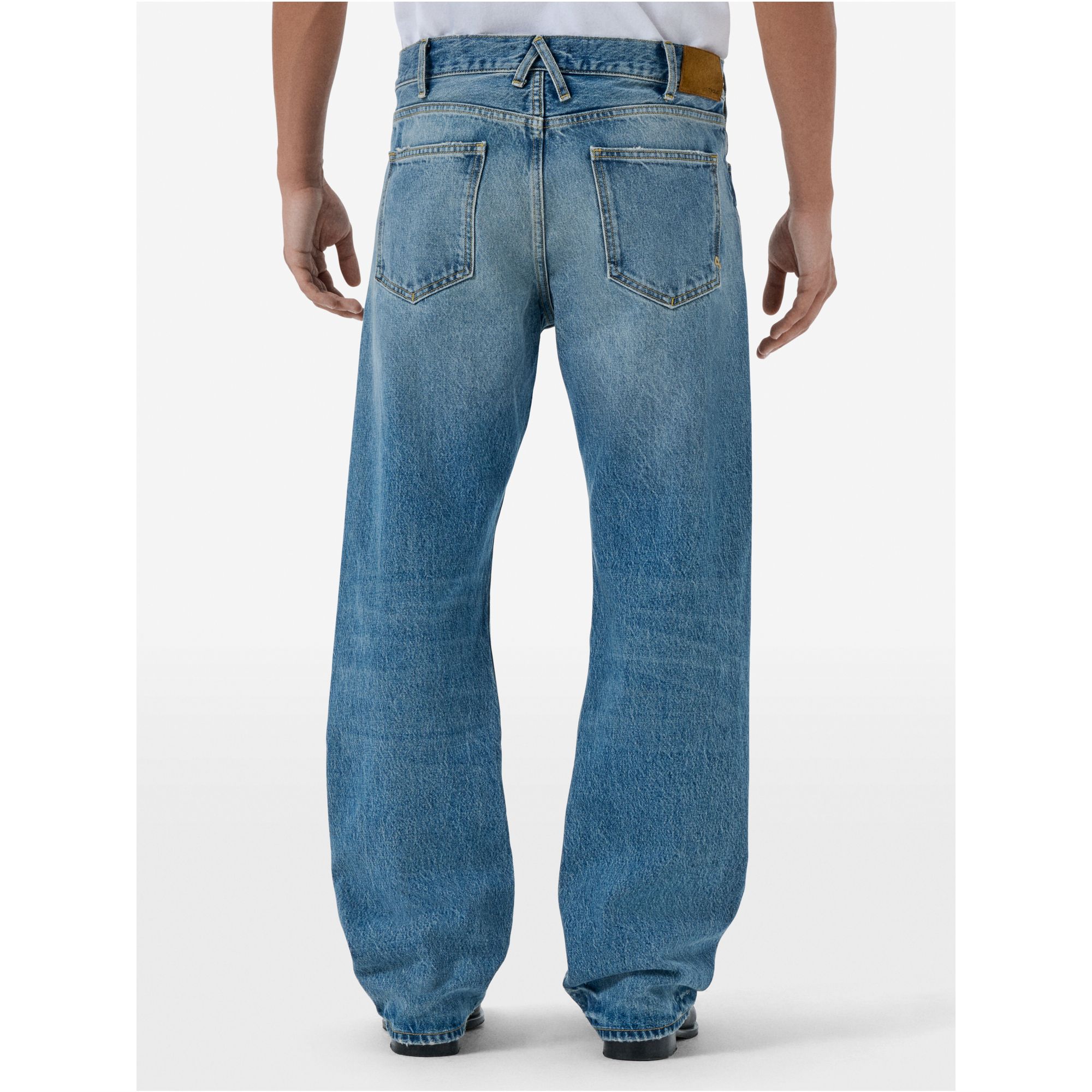 Full wide straight leg antique vintage distressed