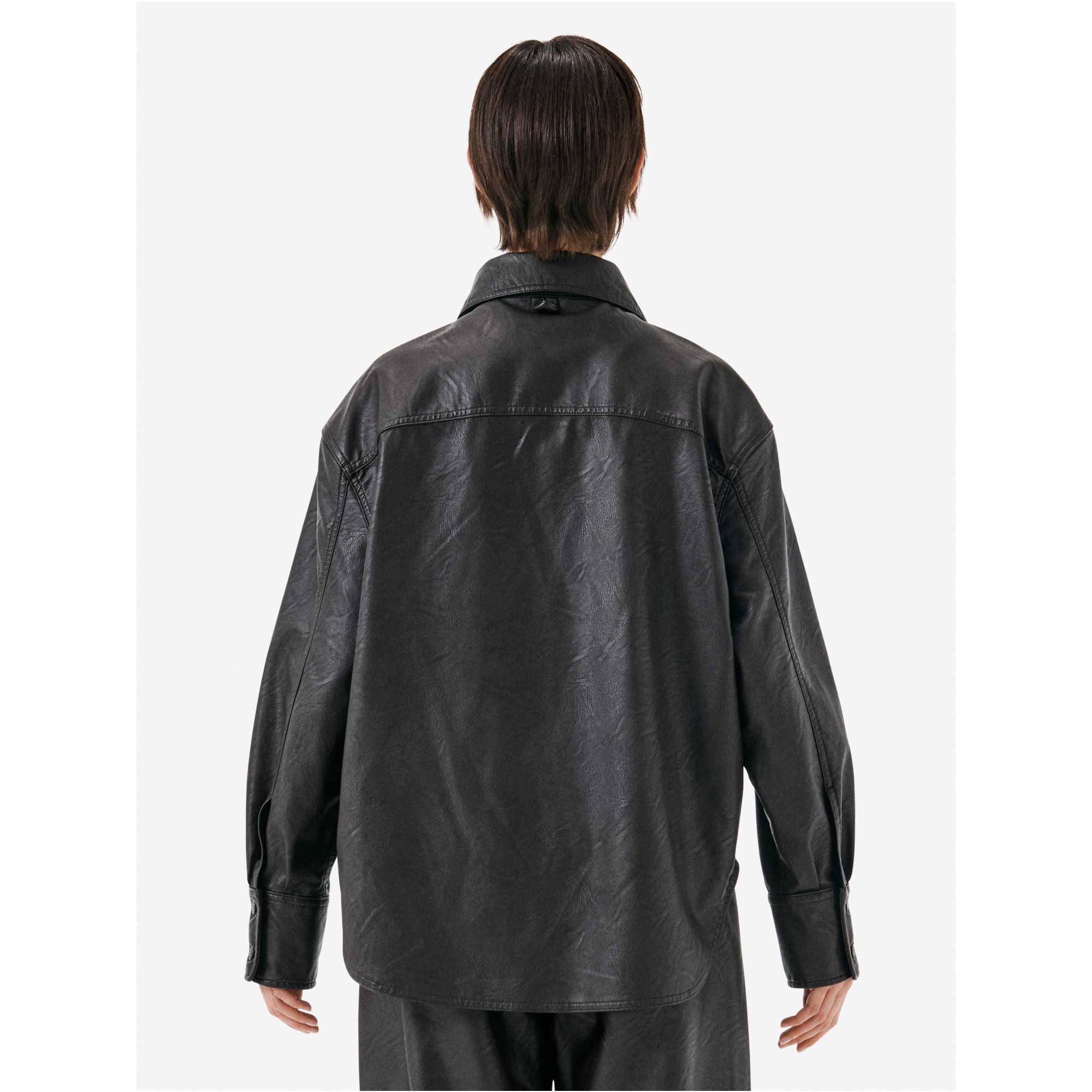 Penny eco leather shirt rince wash