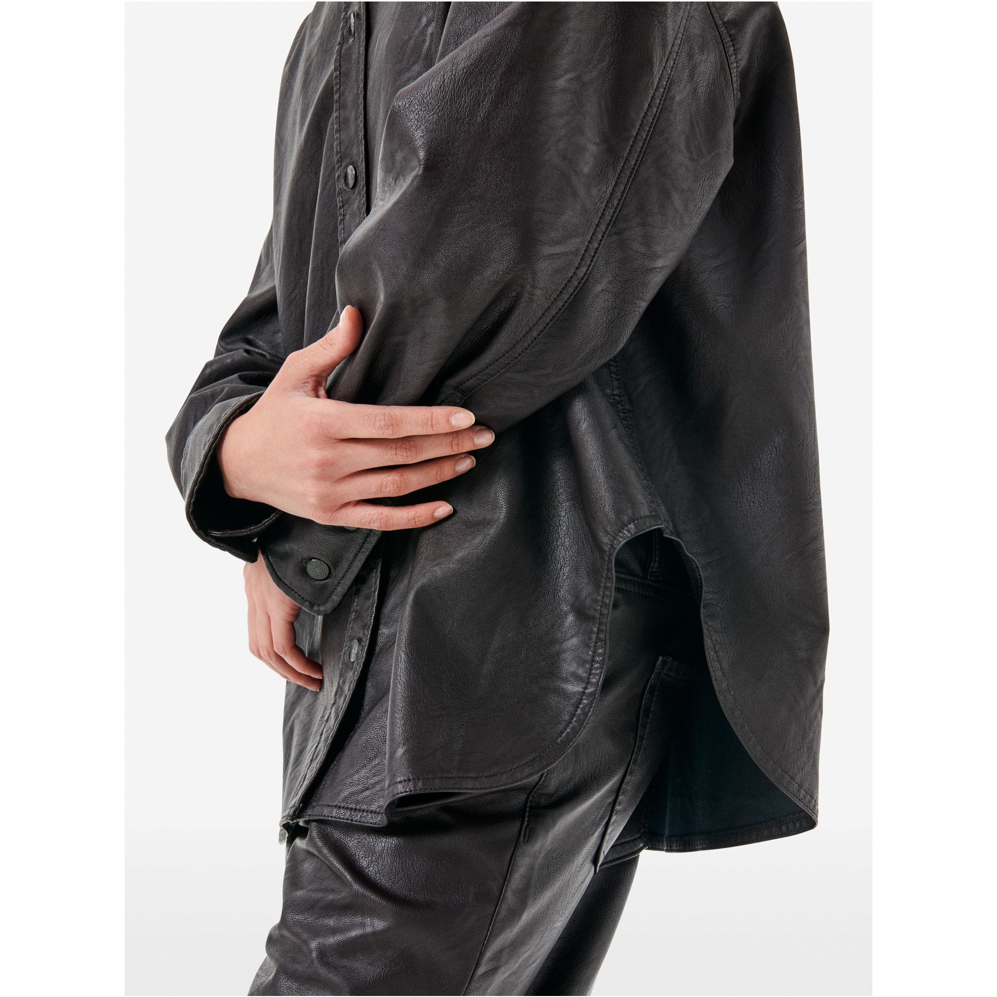 Penny eco leather shirt rince wash