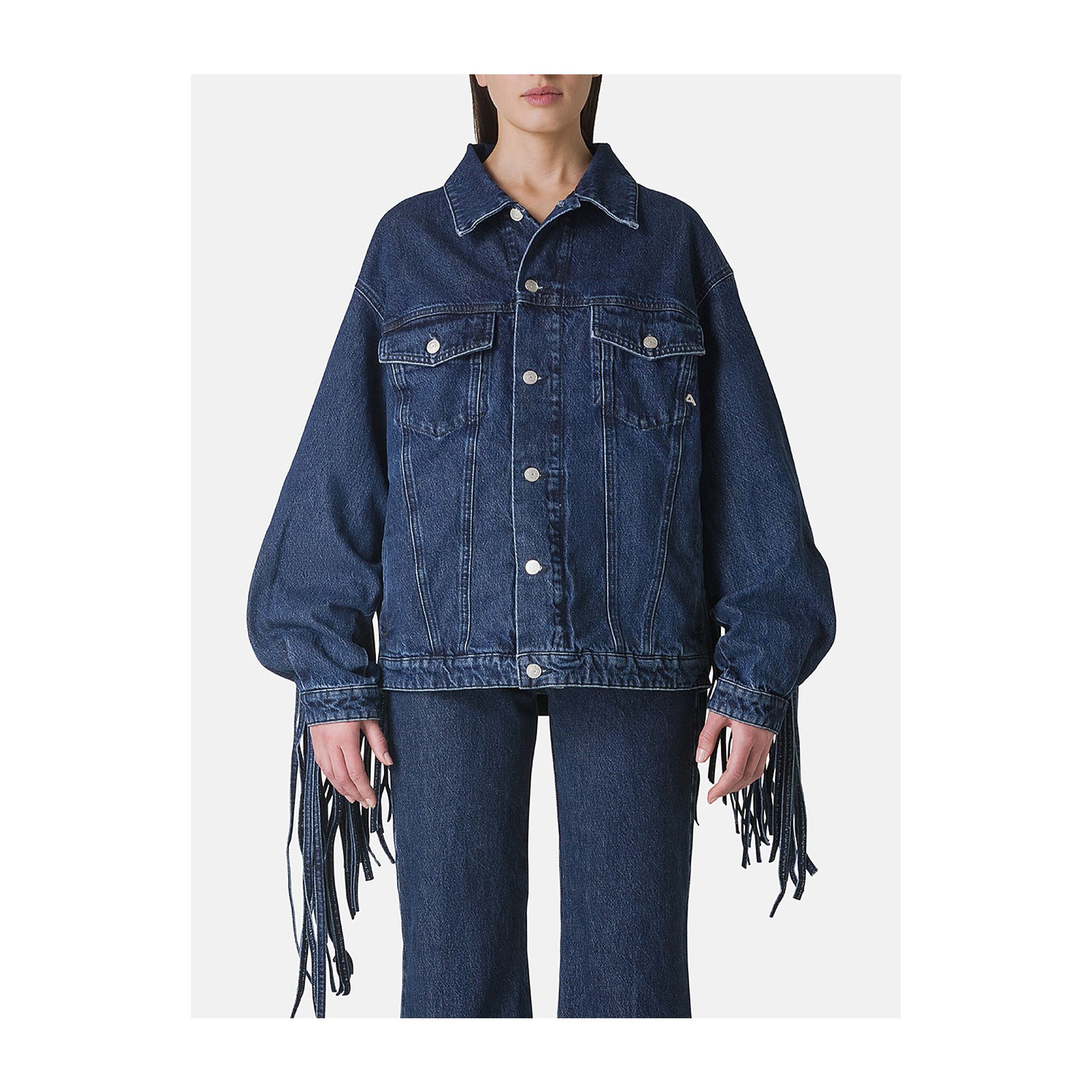 Logan trucker over jacket with franges light vintage