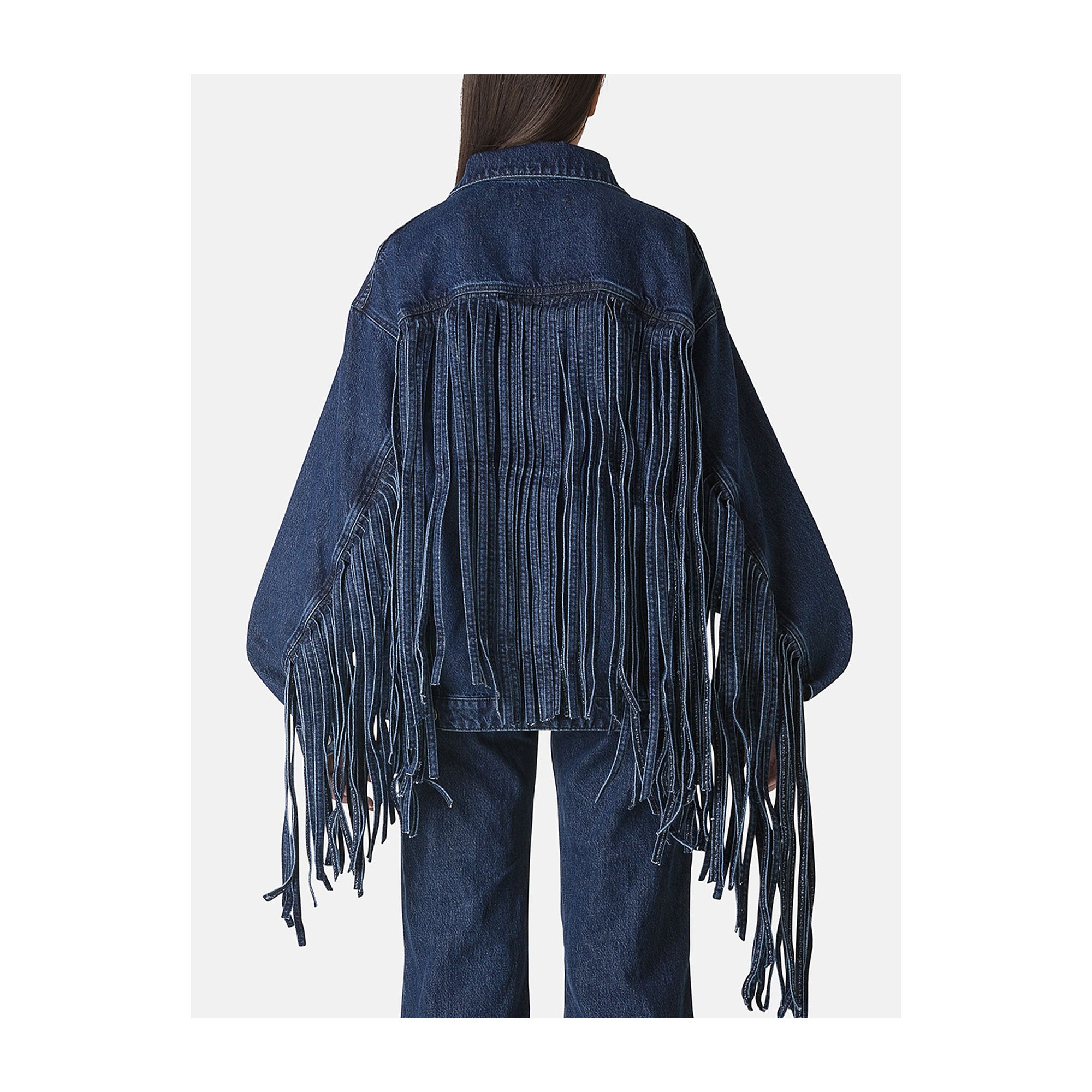 Logan trucker over jacket with franges light vintage