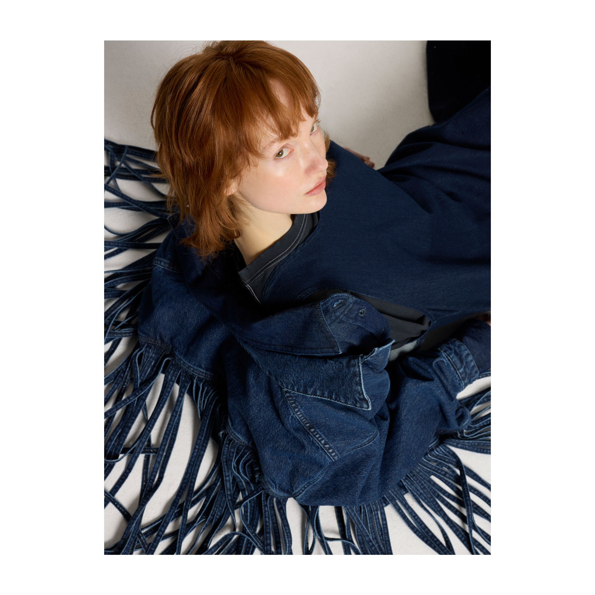 Logan trucker over jacket with franges light vintage