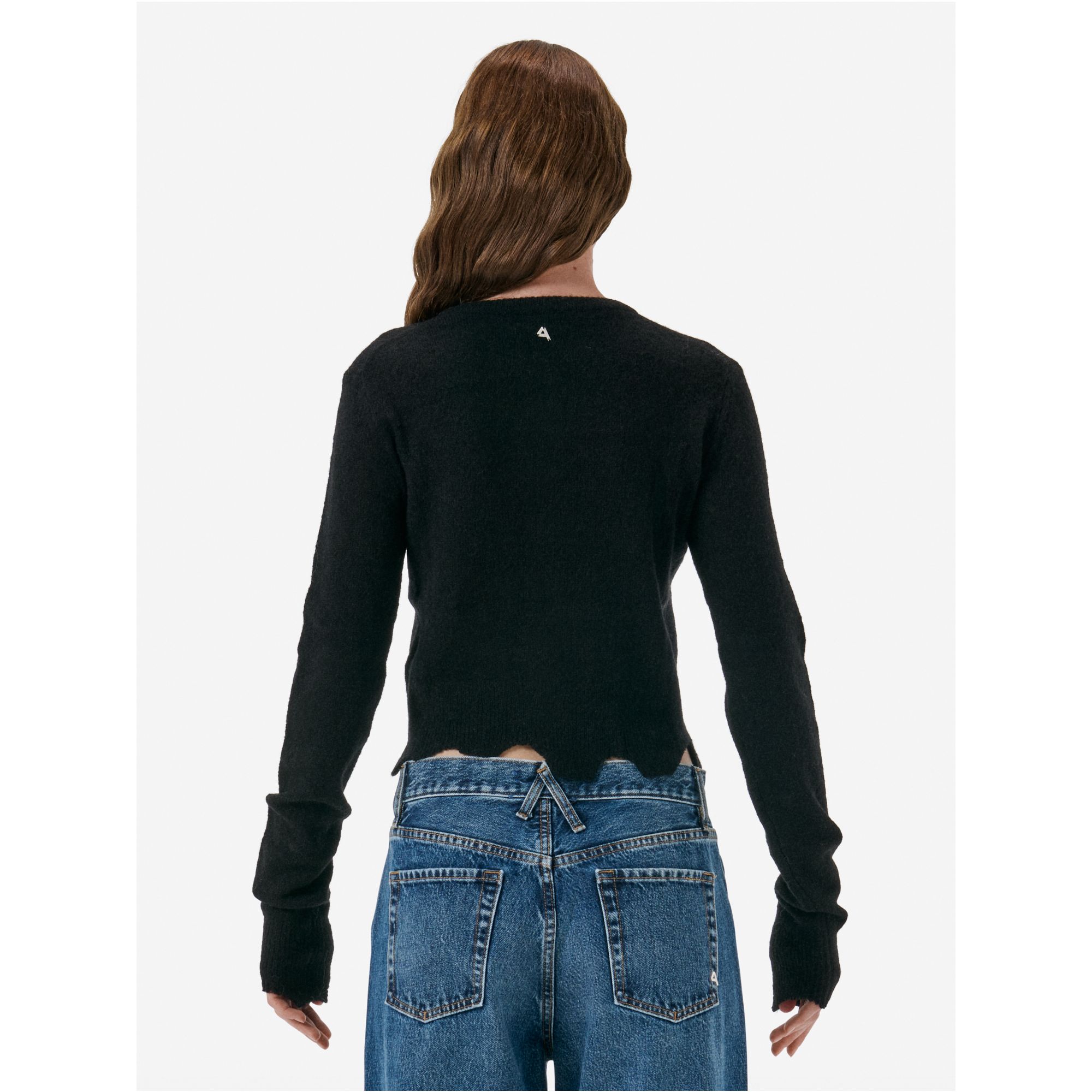 Cardigan plain knit alpaca
