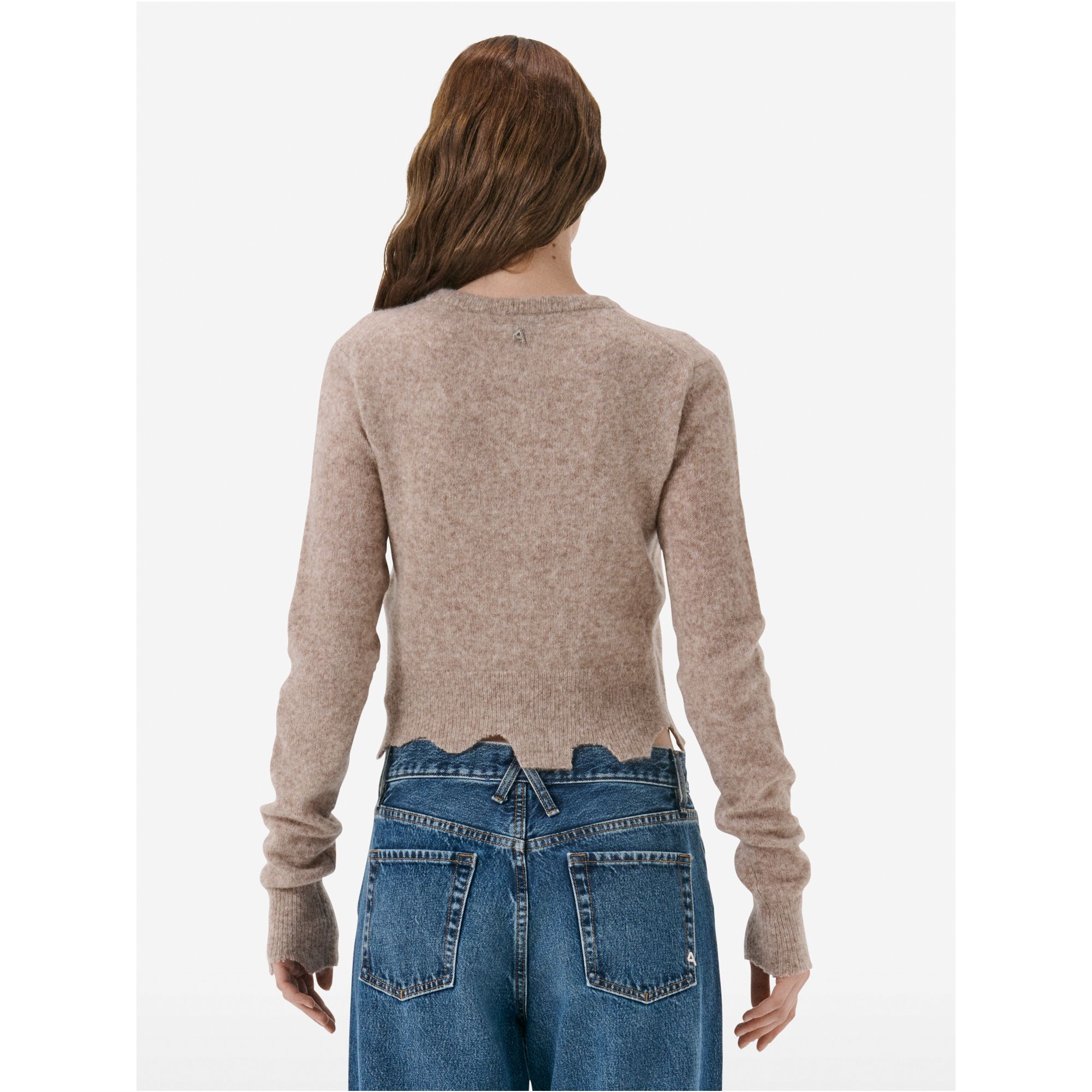Cardigan plain knit alpaca