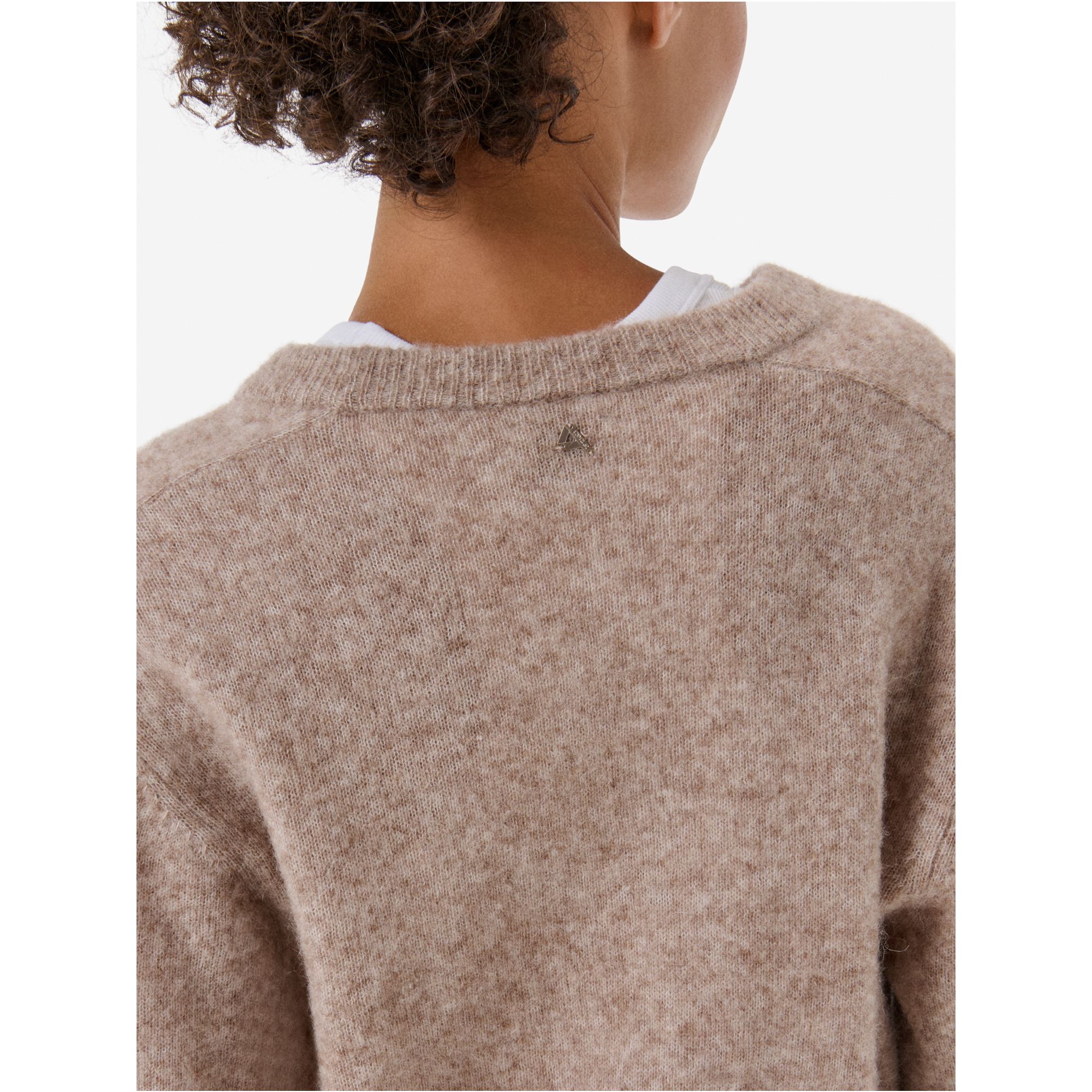 Maglione cropped in misto alpaca