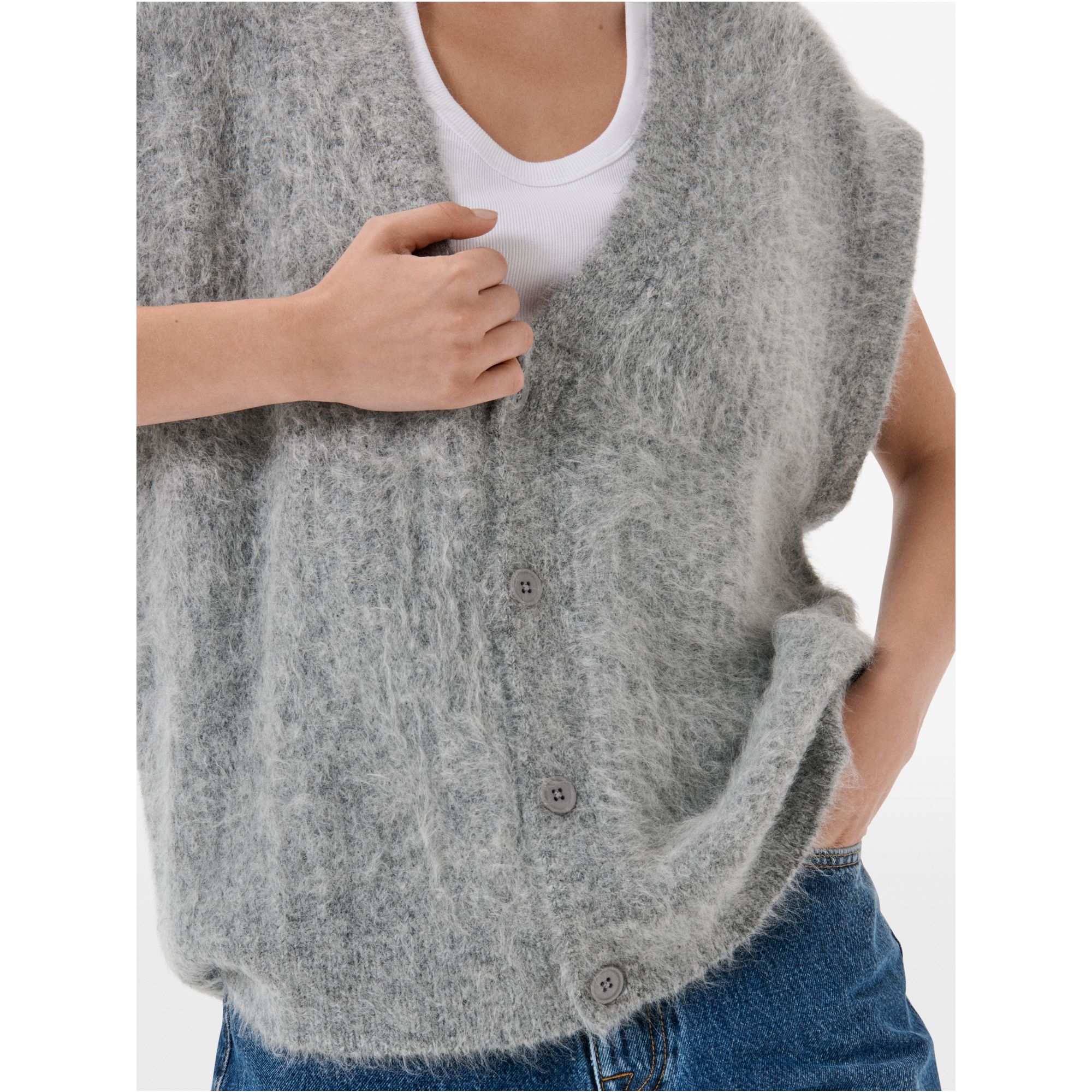 Over gilet brushed eng. rib amazing