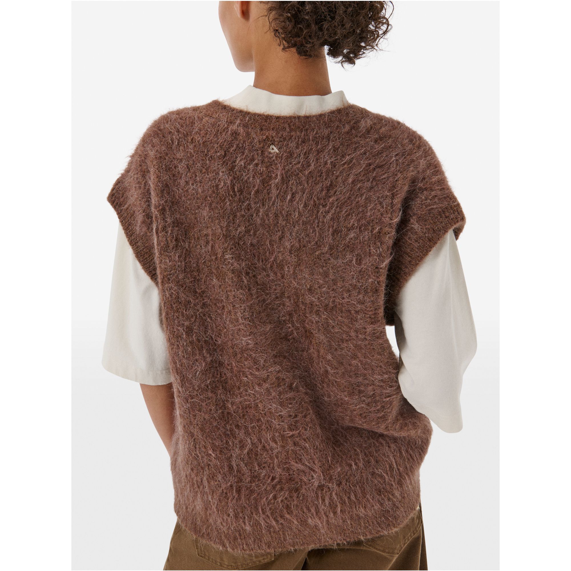 Over gilet brushed eng. rib amazing