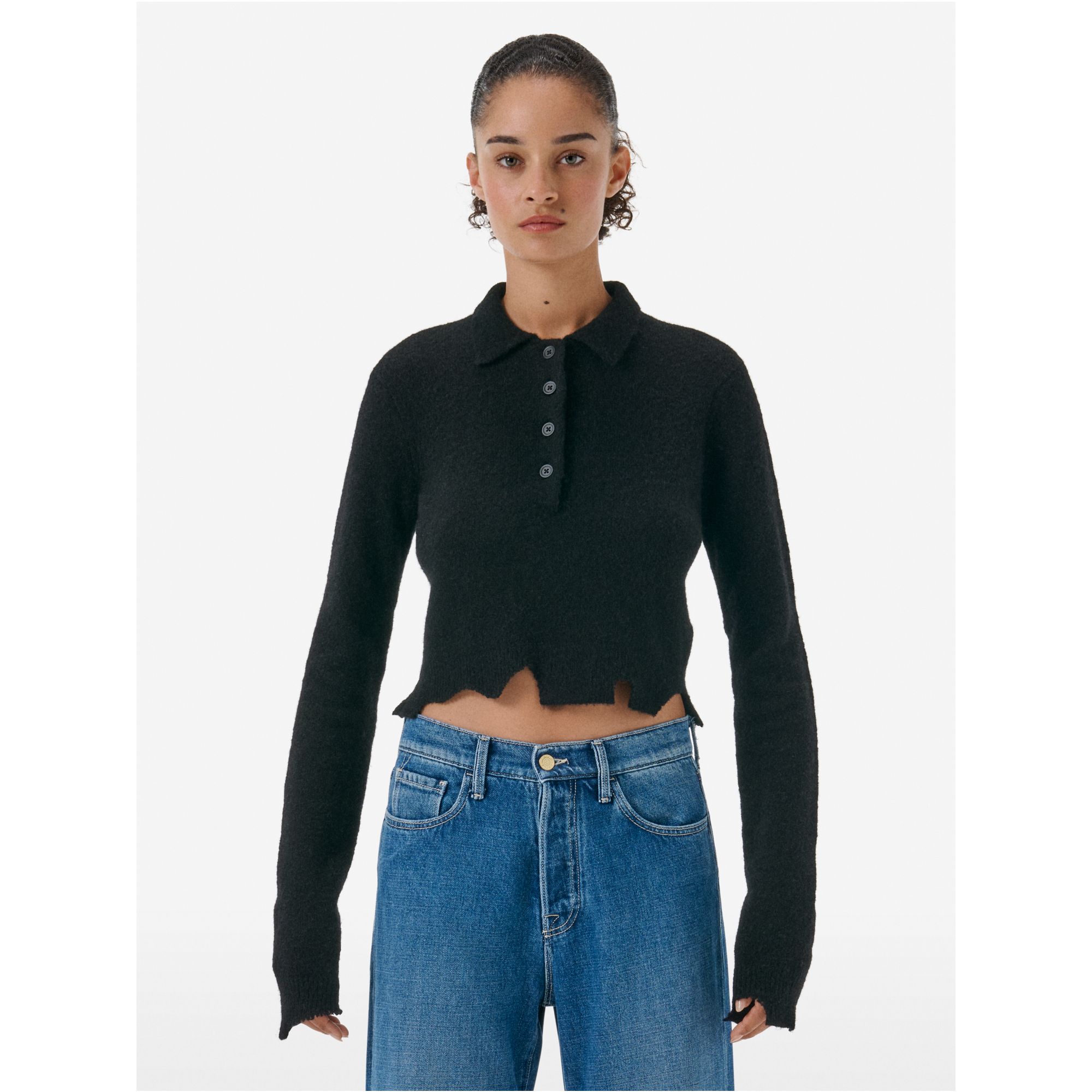 Polo in maglia misto alpaca