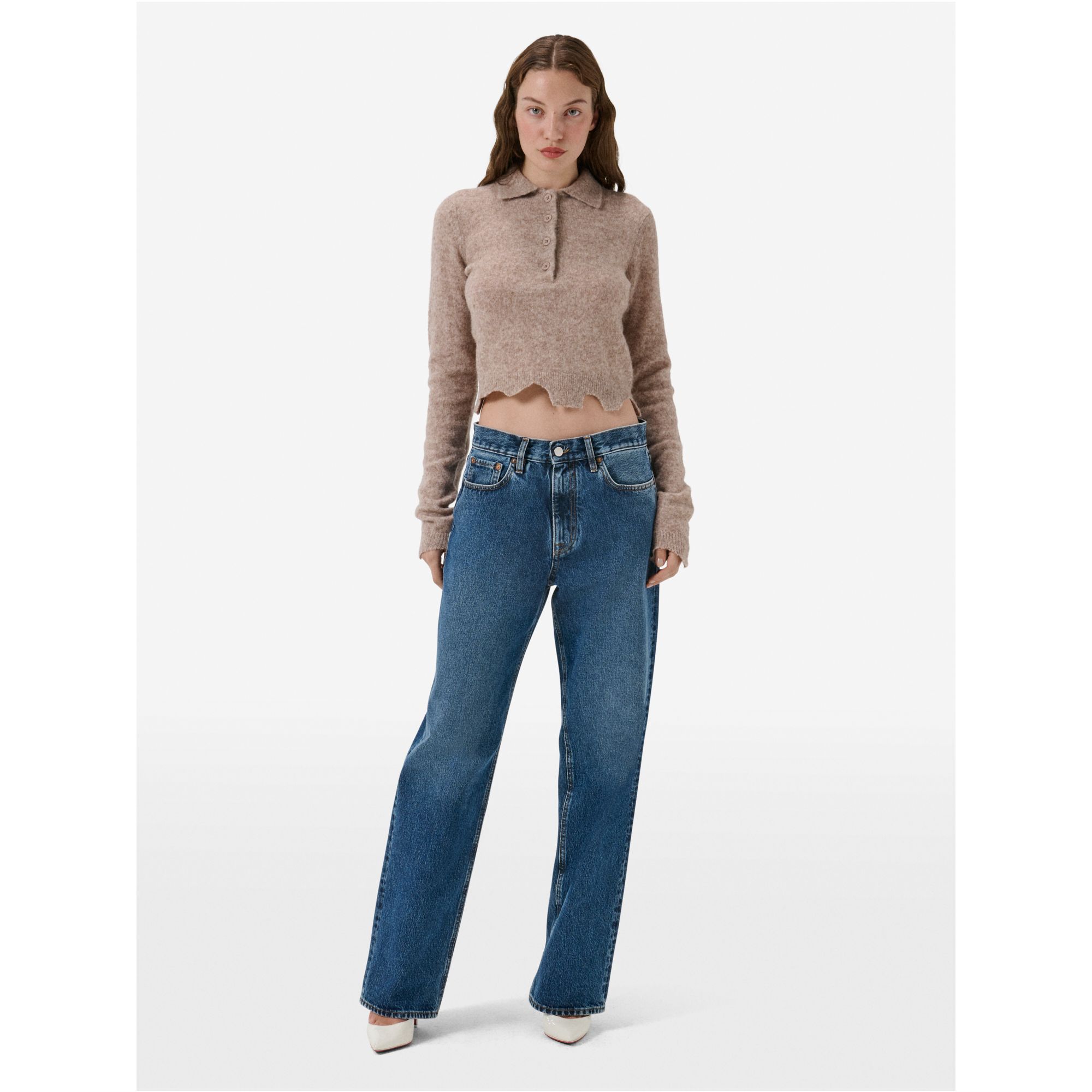 Polo plain knit alpaca