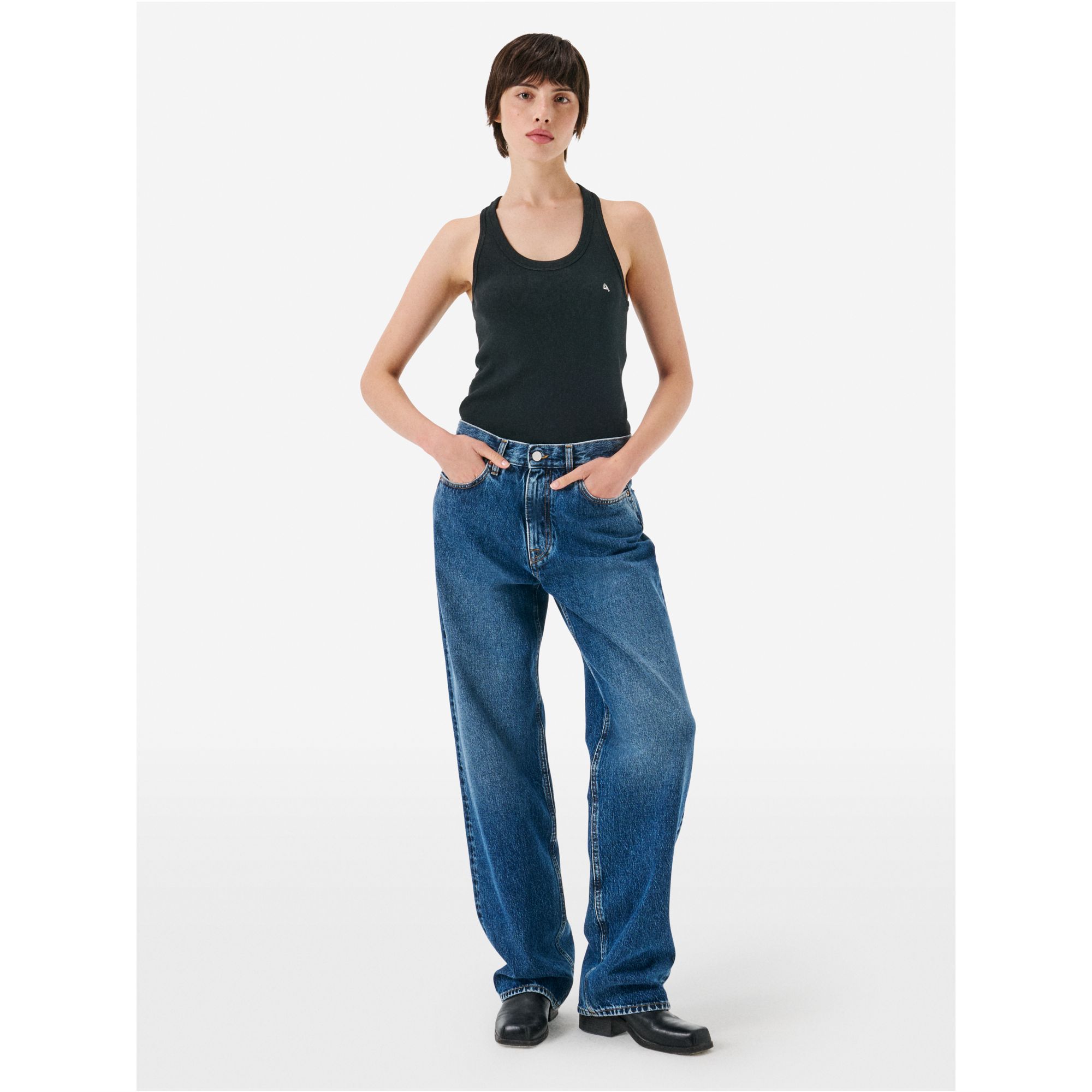 America ribbed tank top rinse wash