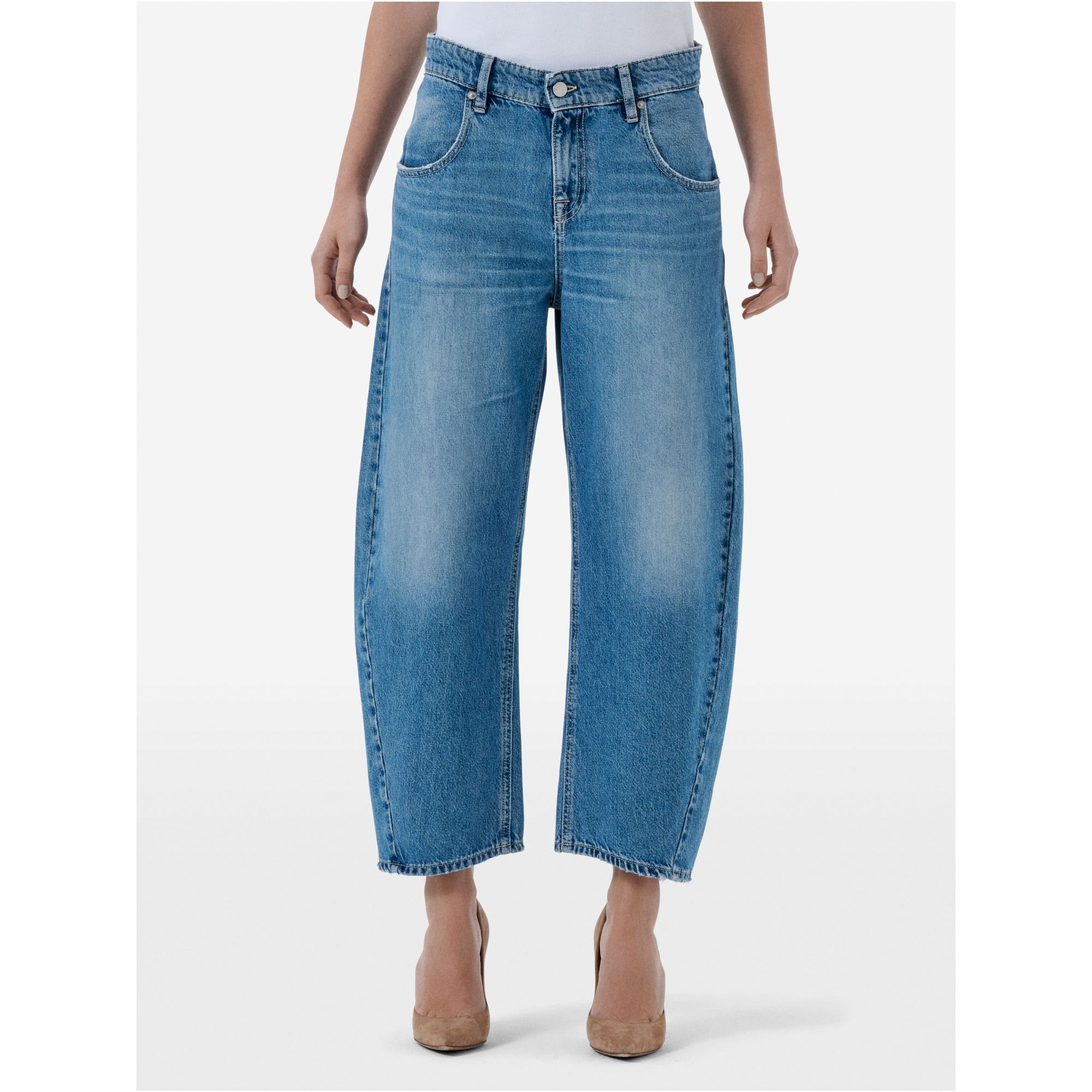 Aida crop super fitted low waist cropped curve leg mid tone natural vintage