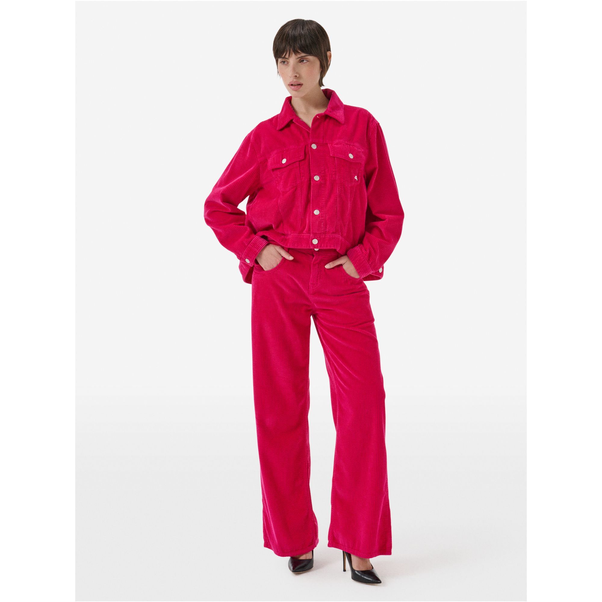 Pantaloni Aida Low wide leg in velluto