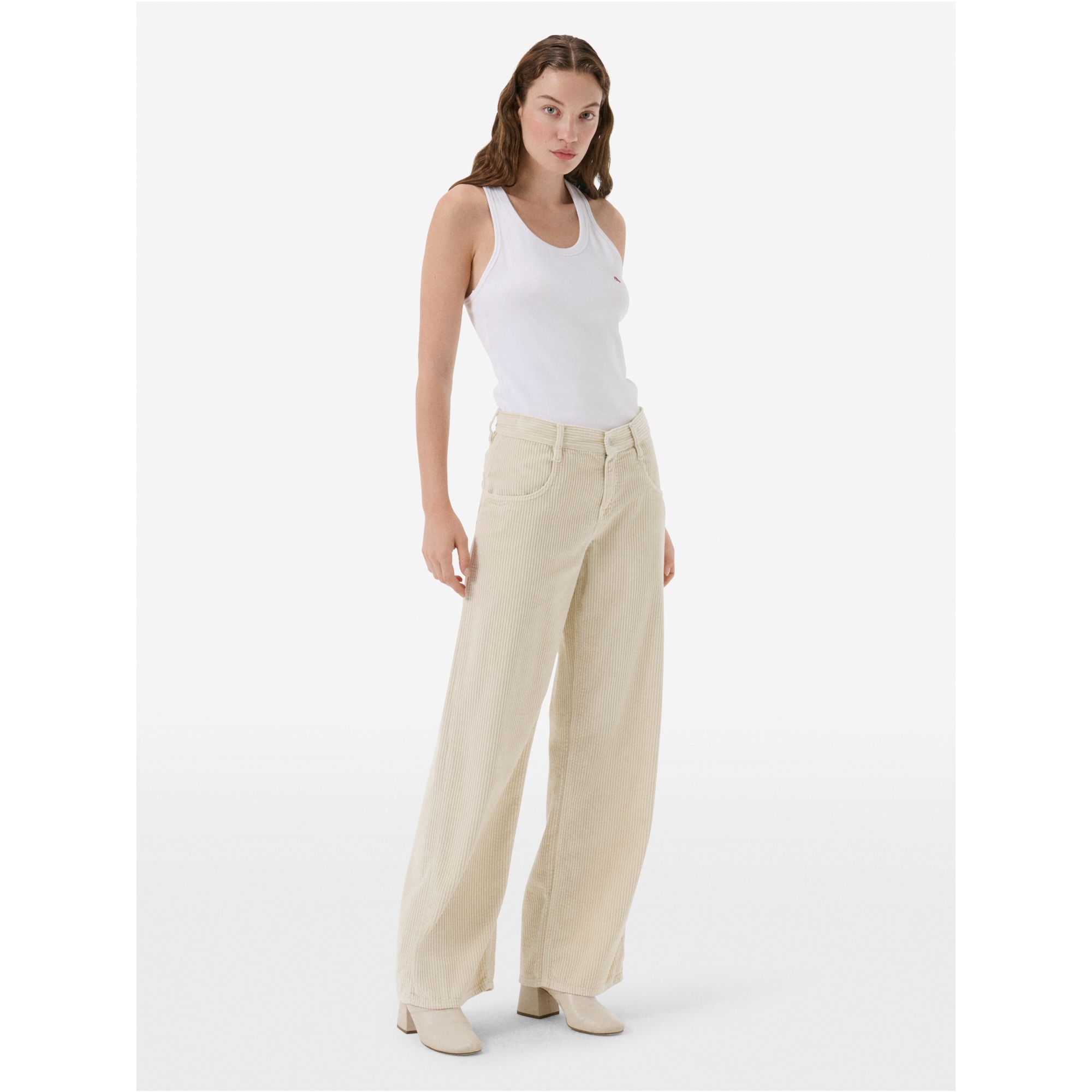 Aida low super fitted low waist volume leg direct dyed
