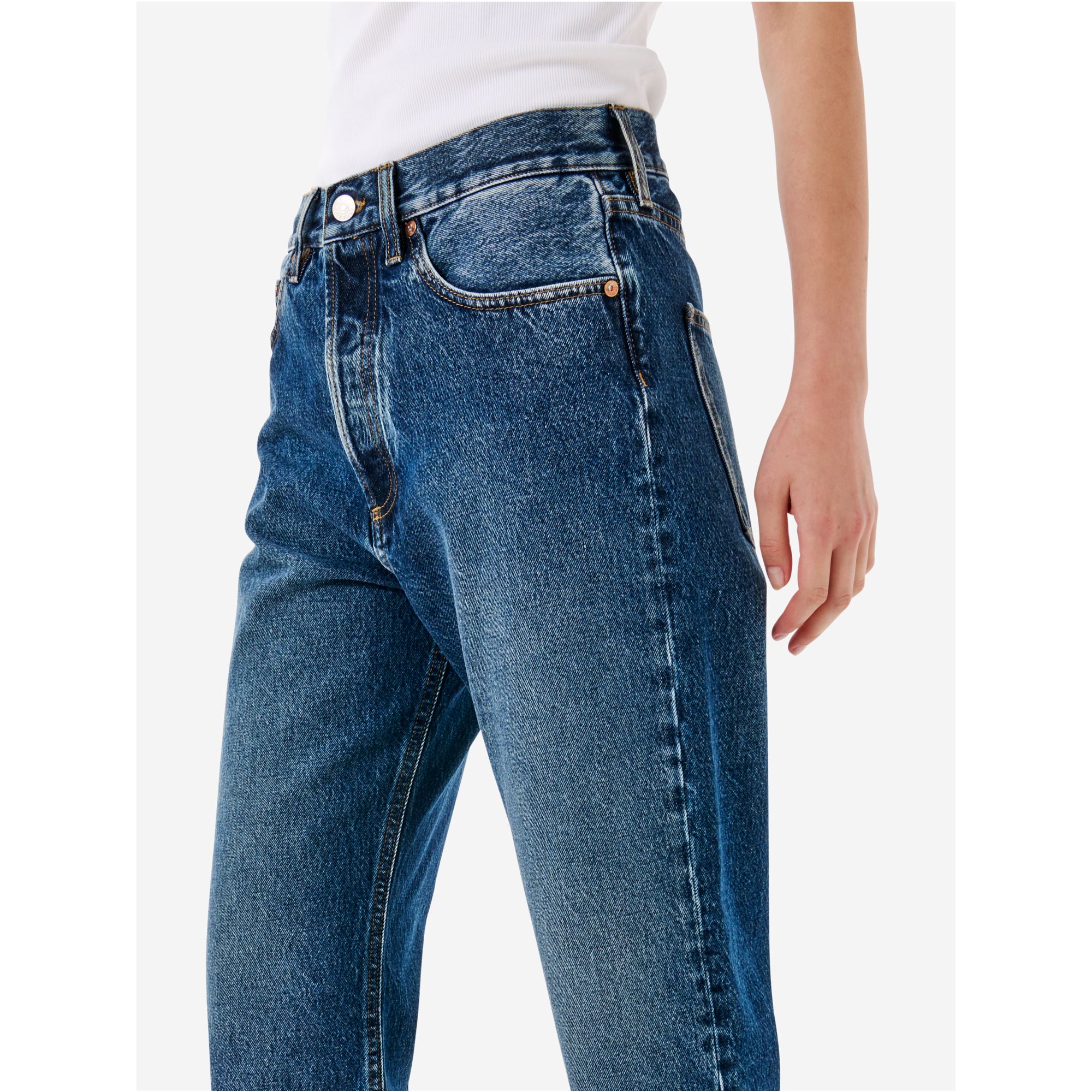 Bella '90s fit mid rise straight stone wash brushed