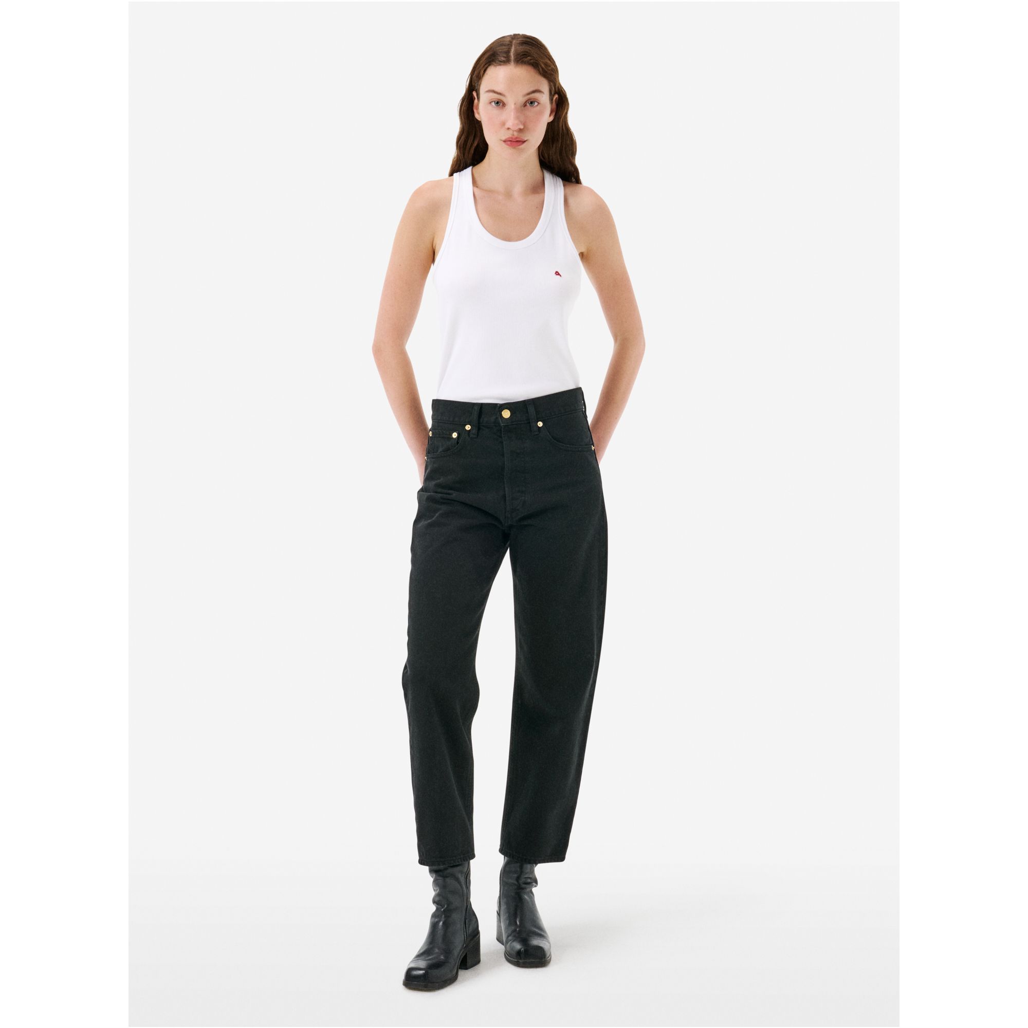 Bella '90s fit mid rise straight direct dyed
