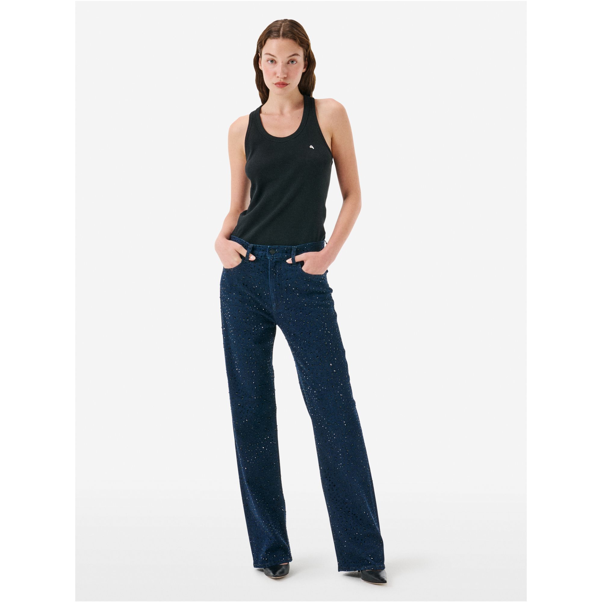 Mila low rise '90s fit with strass rinse wash