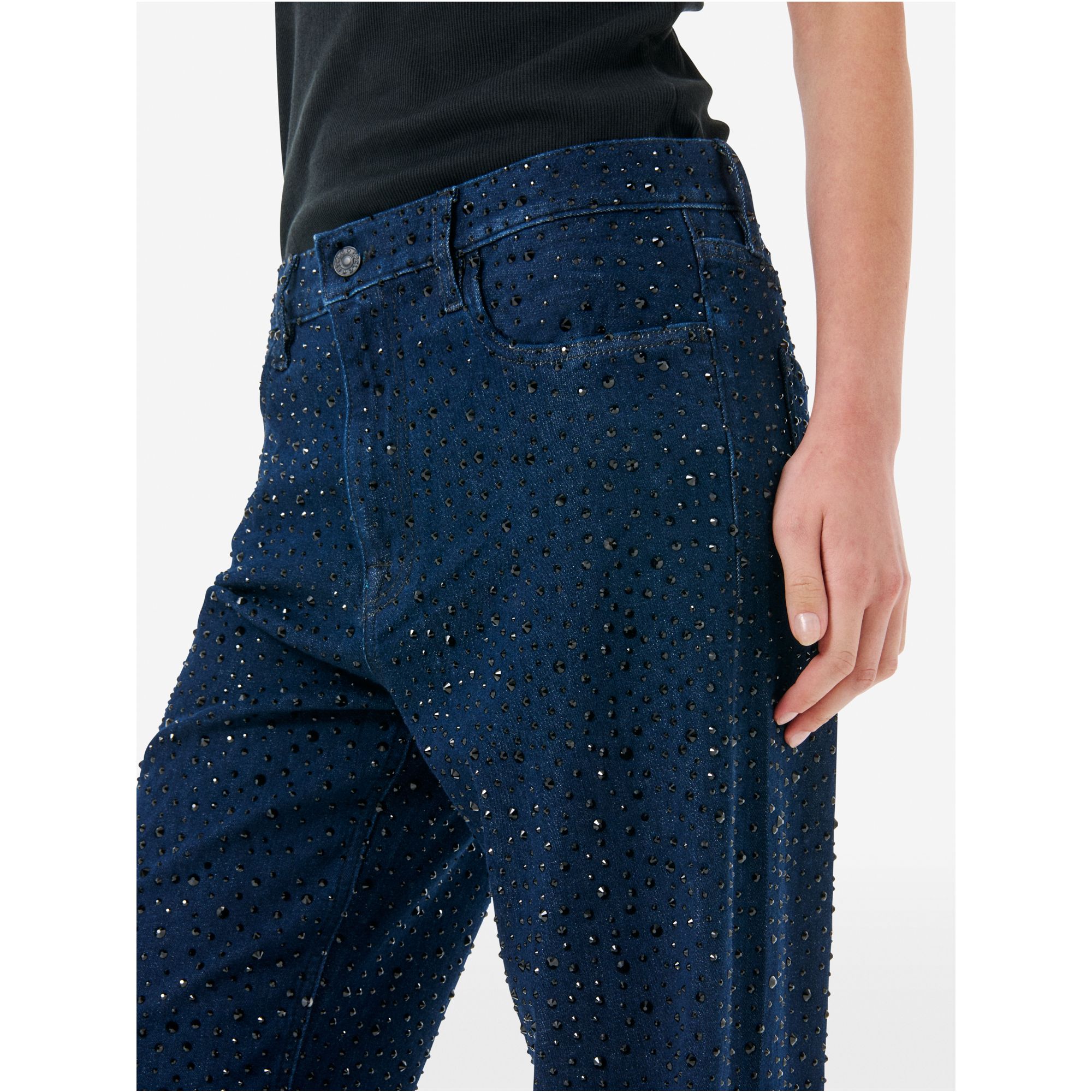 Mila low rise '90s fit with strass rinse wash