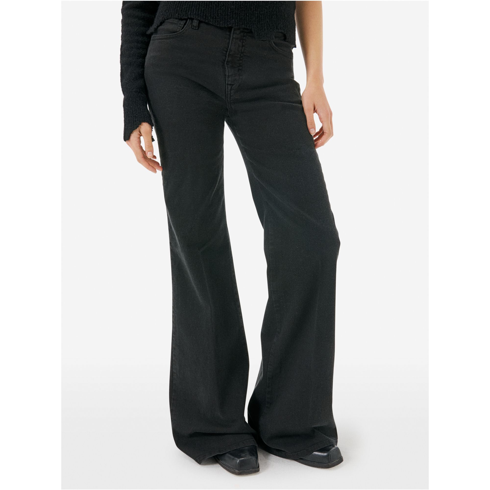 Flaire high rise flared rinse wash