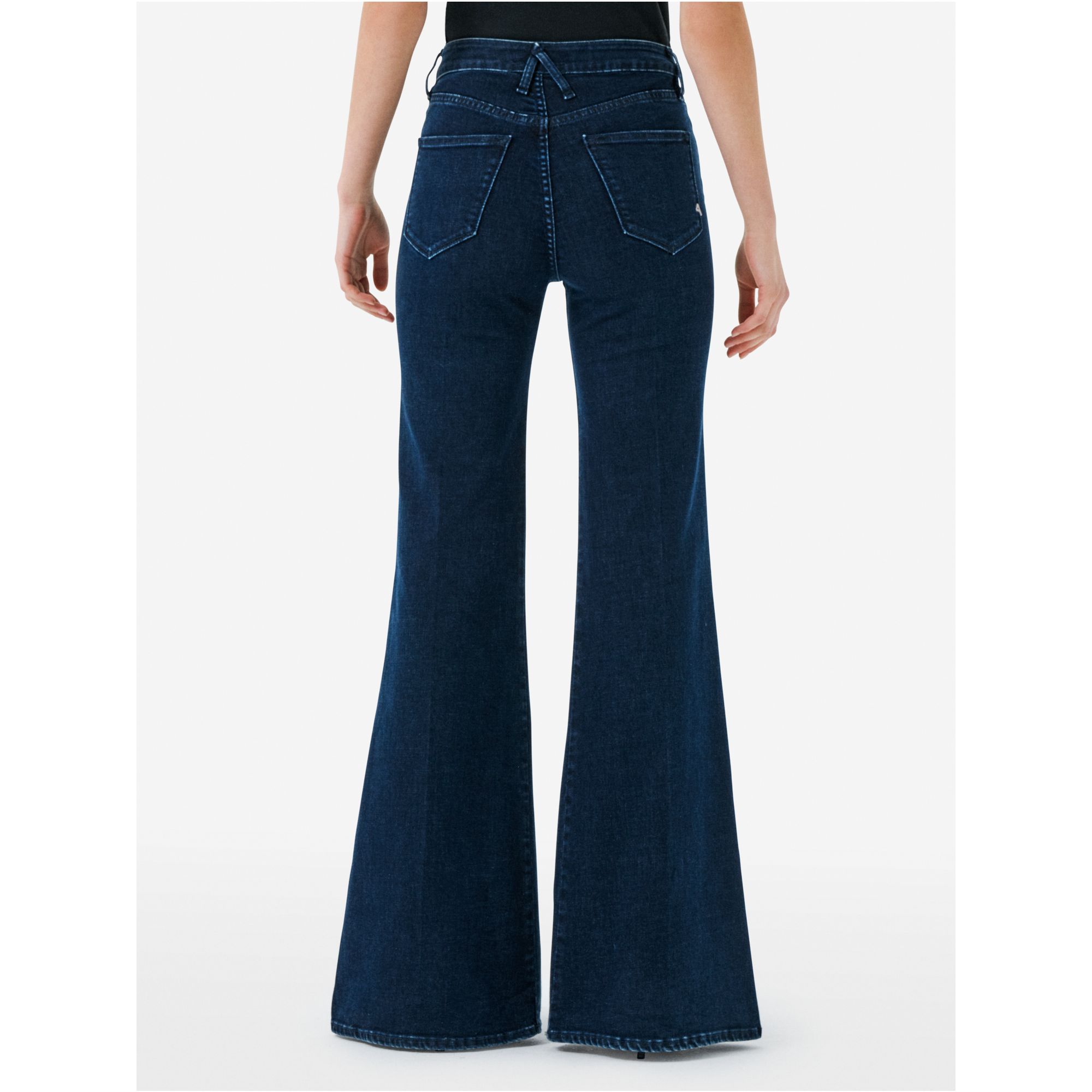 Flaire high rise flared eco enzyme stone wash