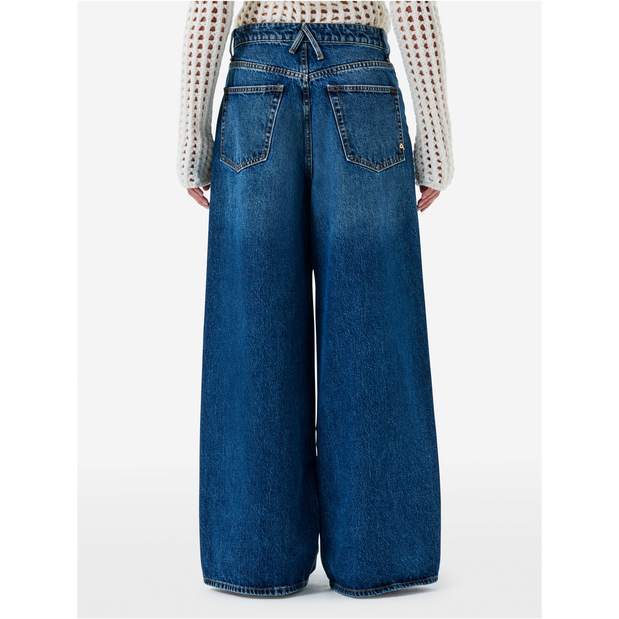 Big low super wide leg low waist stone wash brushed