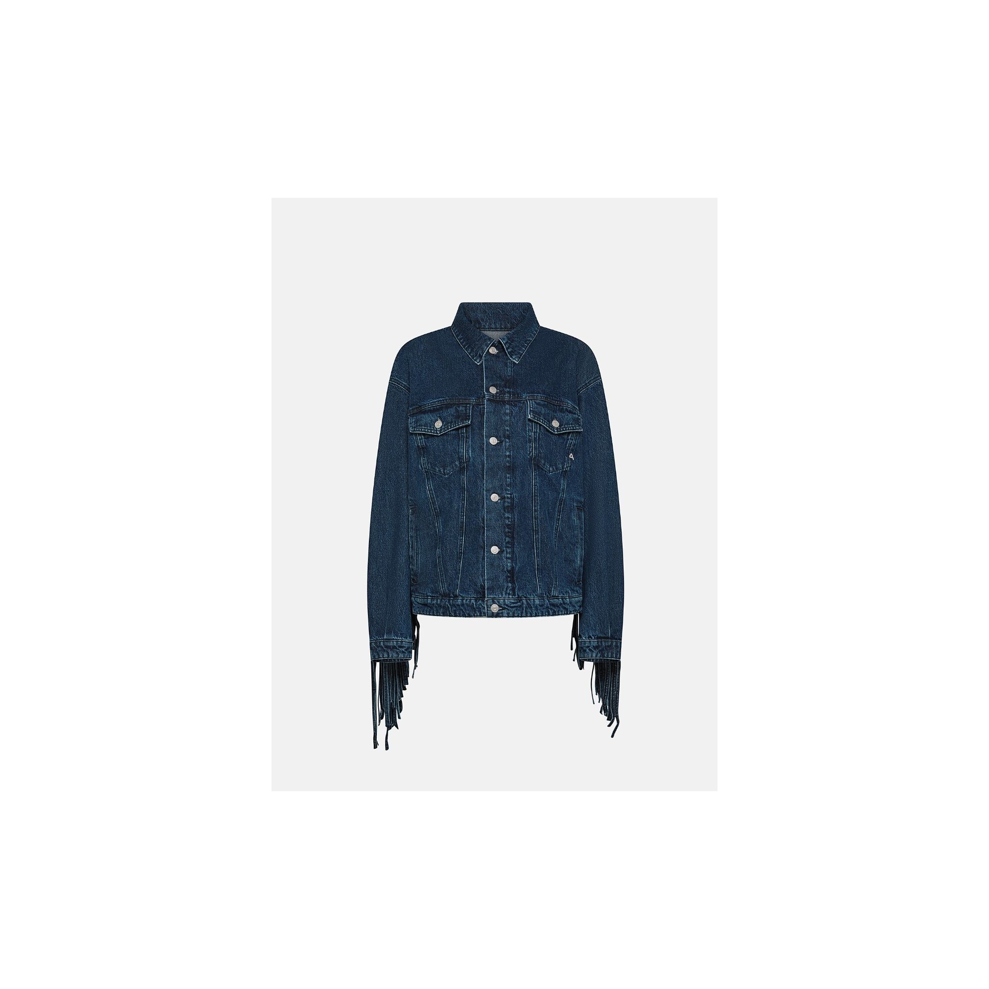 Logan trucker over jacket with franges light vintage