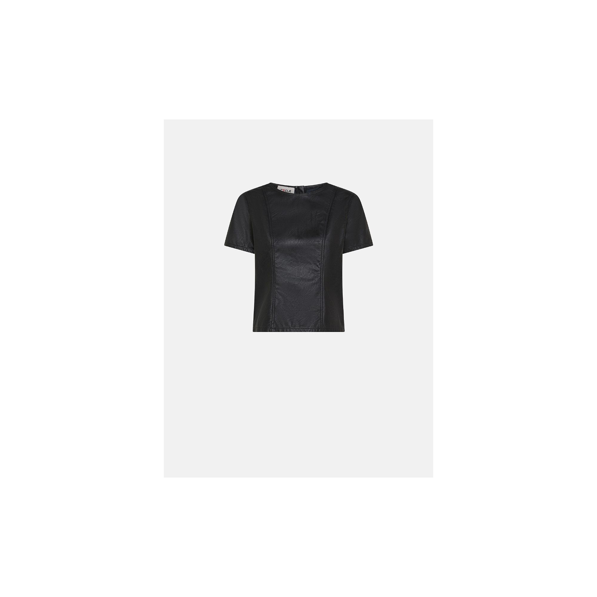 Basic eco leather t-shirt rinse wash
