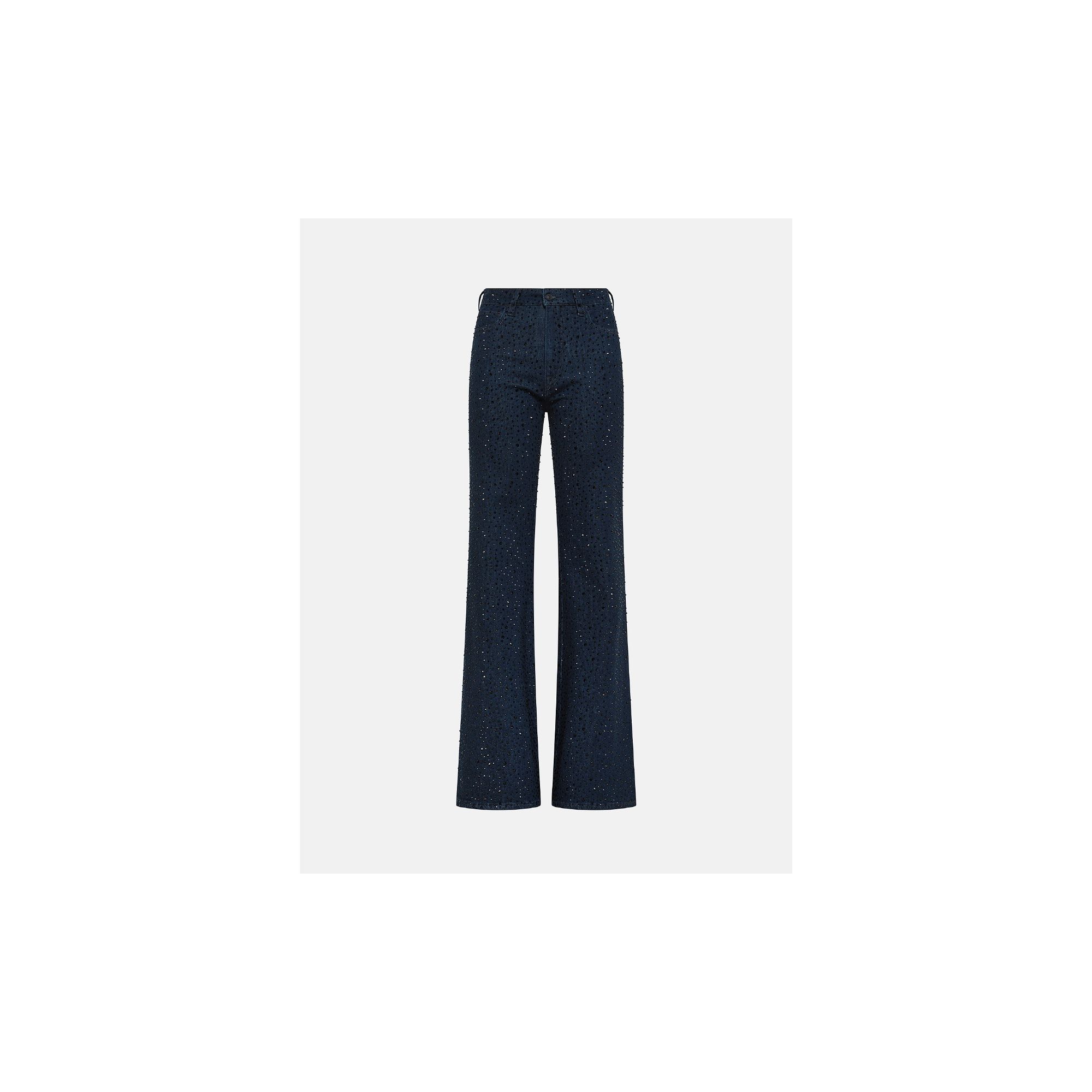 Flaire high rise flared with strass rinse wash