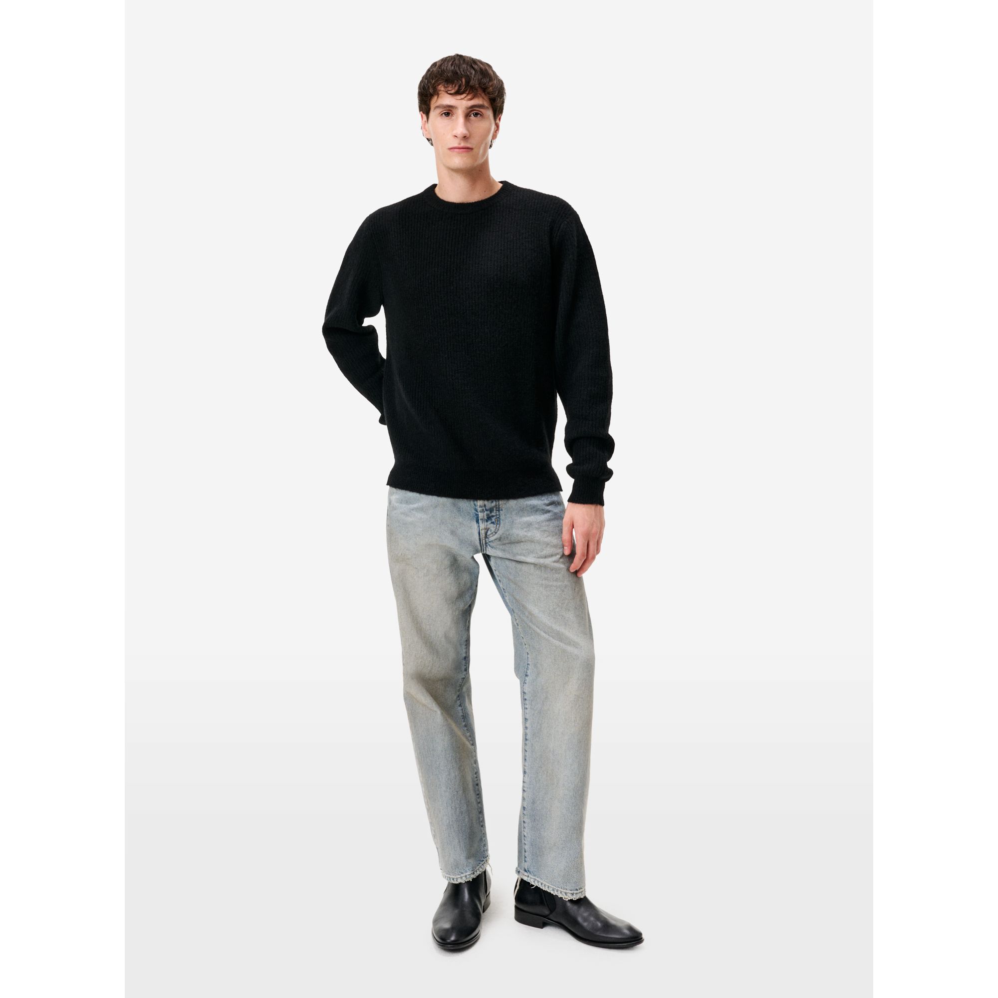 Remo round neck english rib alpaca