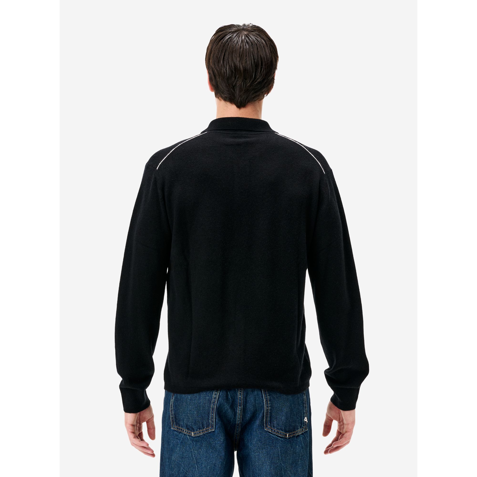 Black merino wool-blend Lapo shirt