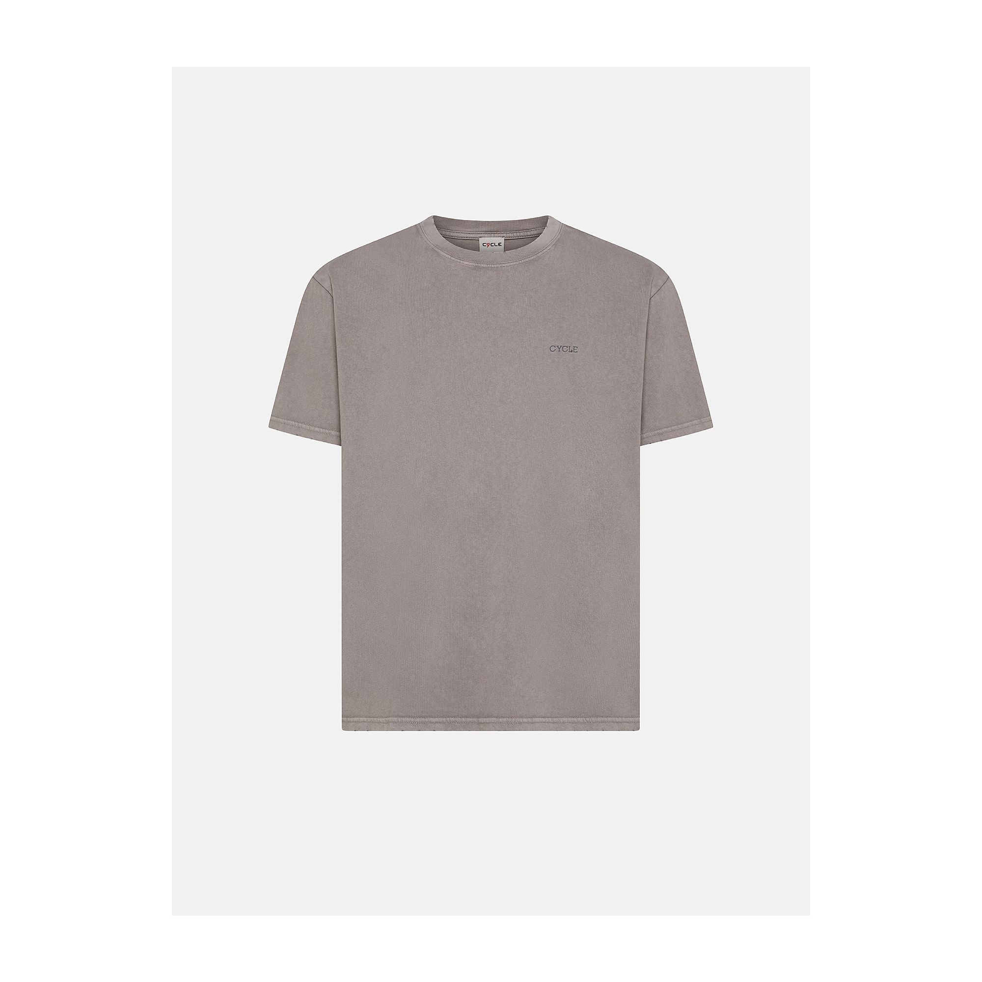 Dark beige pure cotton jersey T-shirt