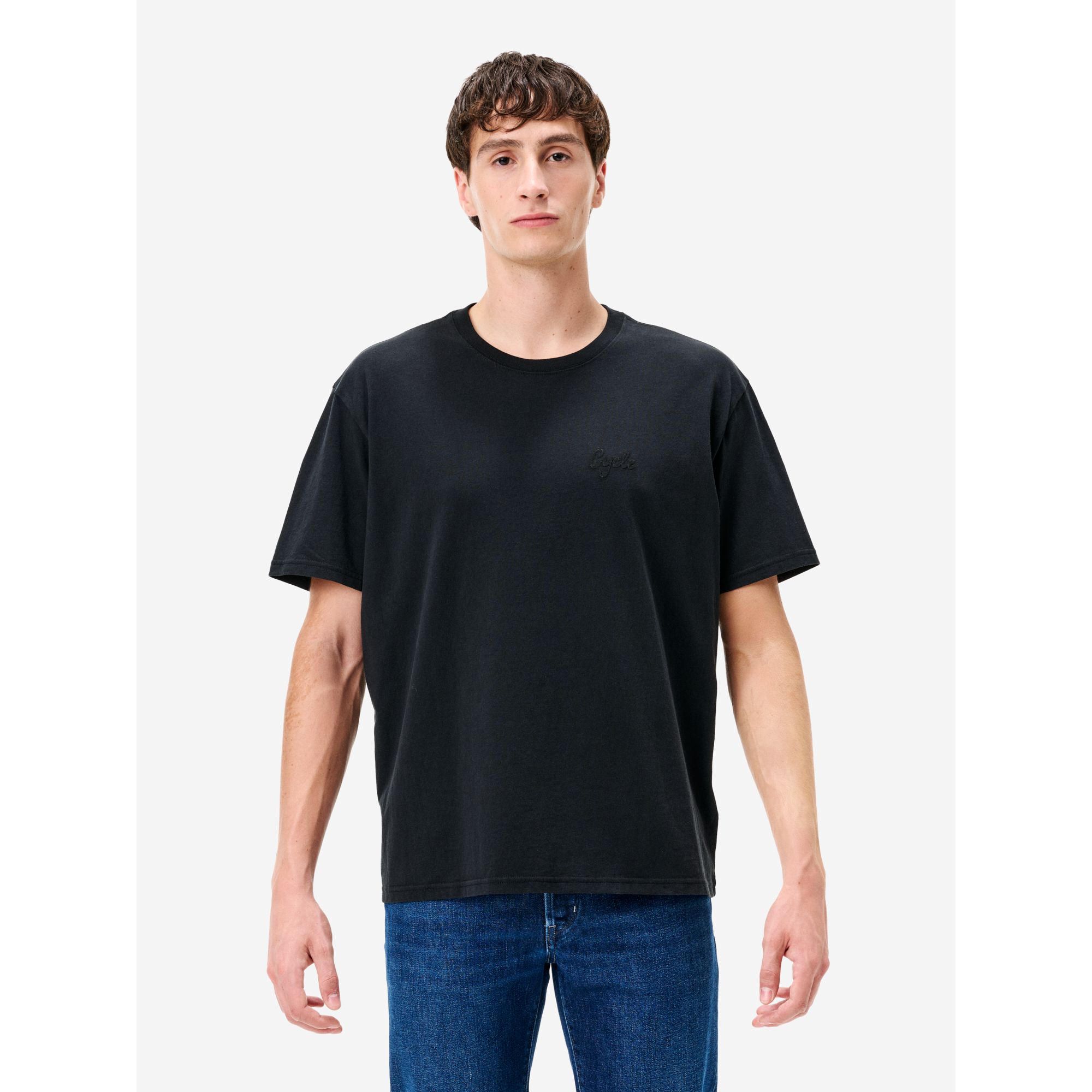Boxy heritage embroidery regular t-shirt rinse wash
