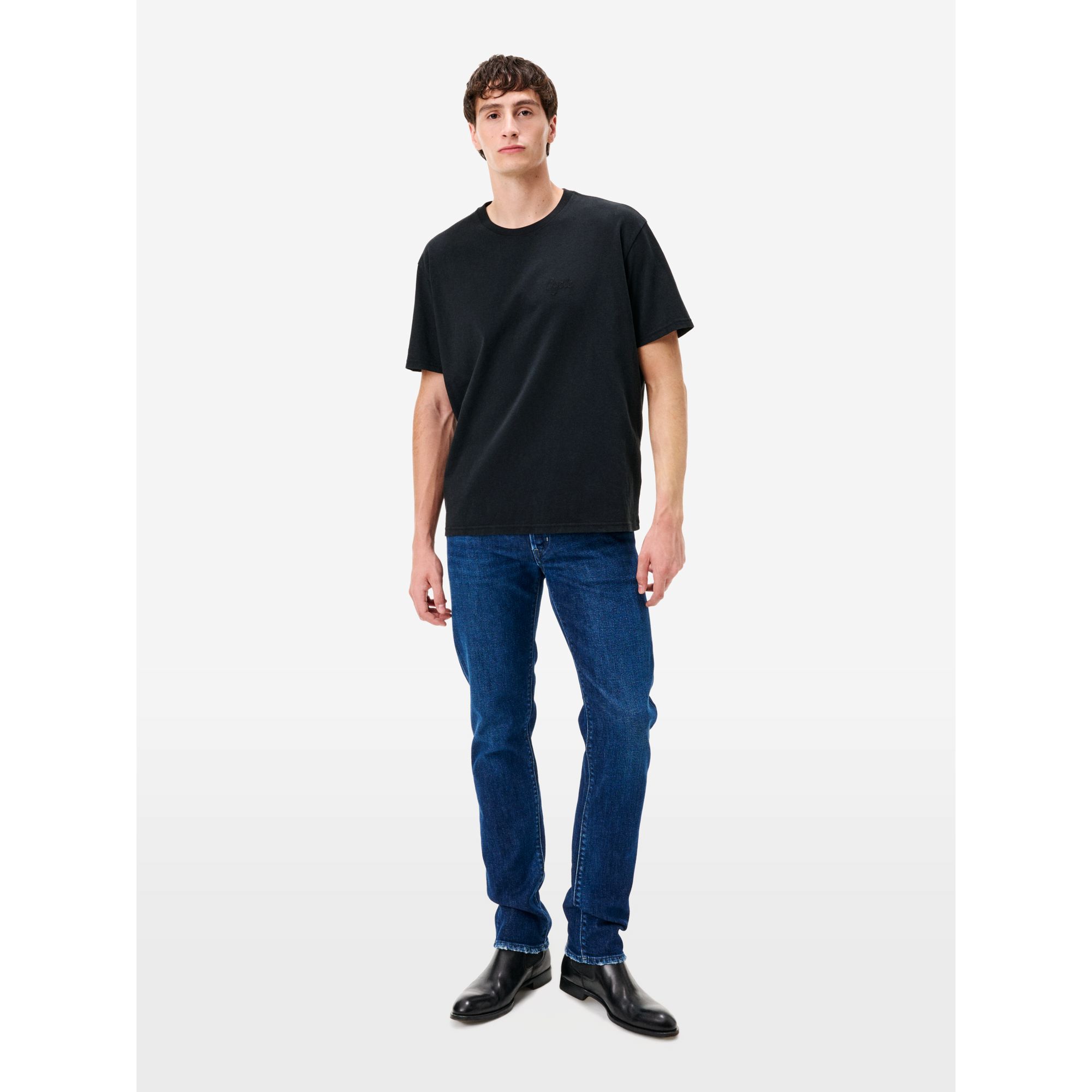 Boxy heritage embroidery regular t-shirt rinse wash