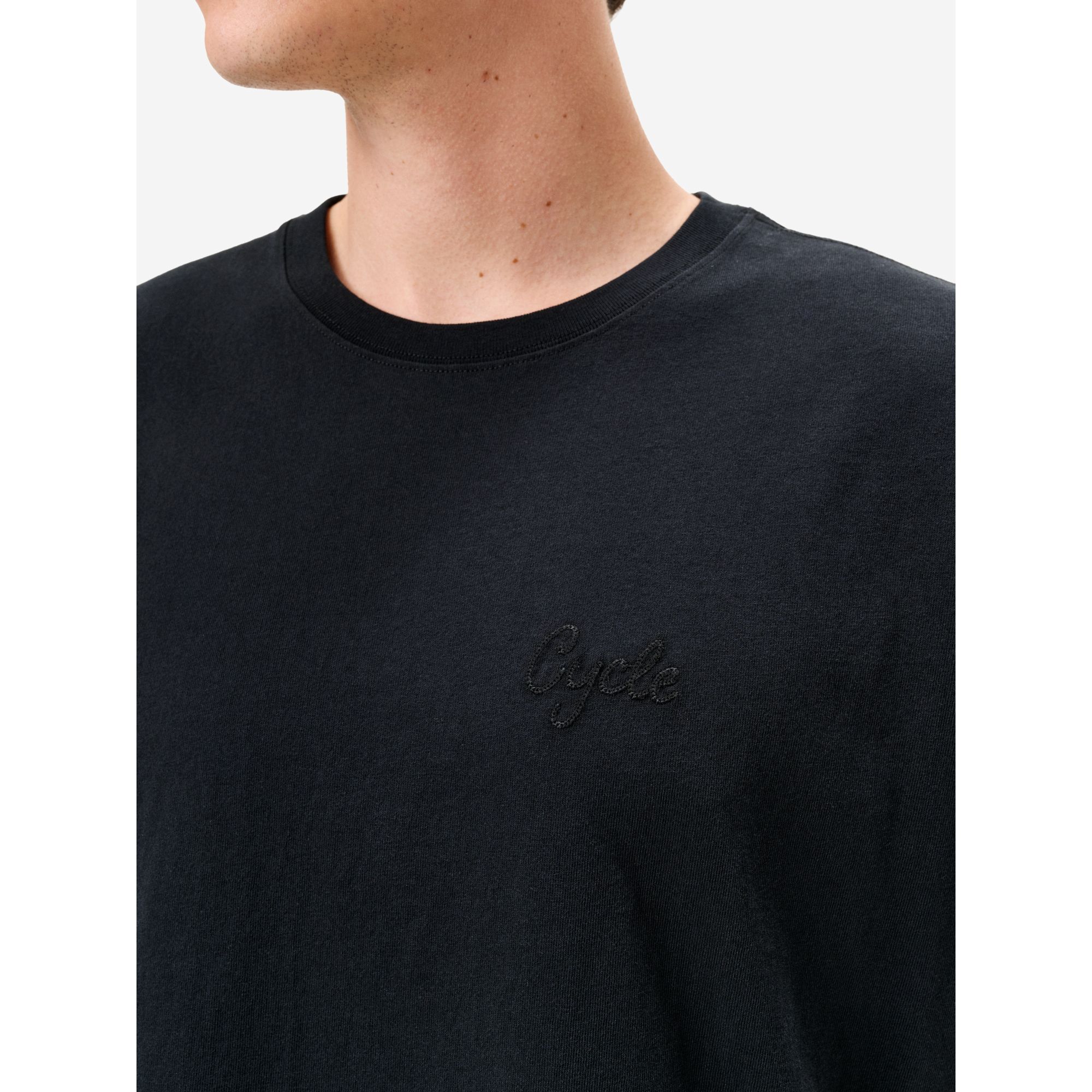 Boxy heritage embroidery regular t-shirt rinse wash