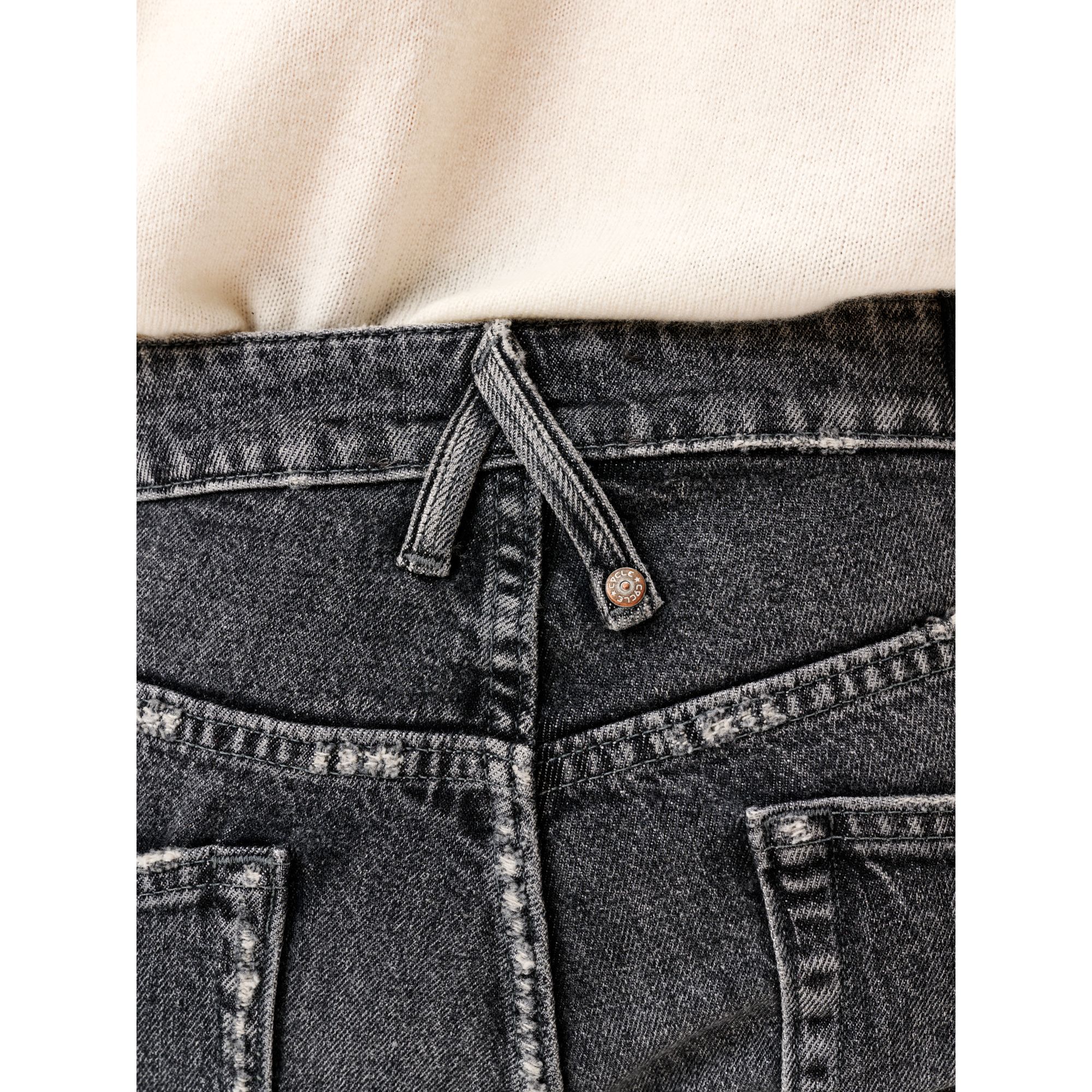 Jeans slim fit effetto vintage grigio scuro