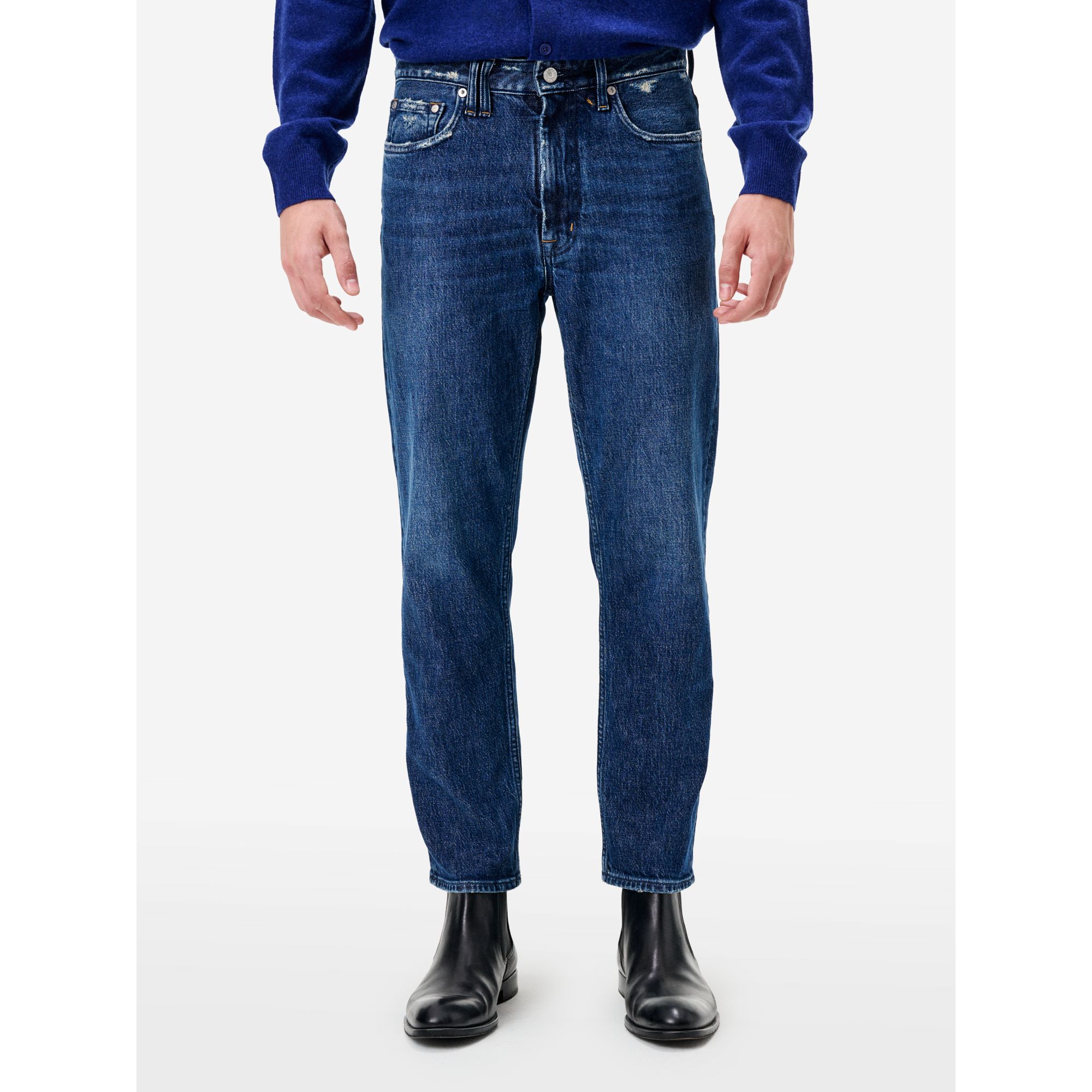 Navy blue vintage-effect tapered-fit Lucky jeans
