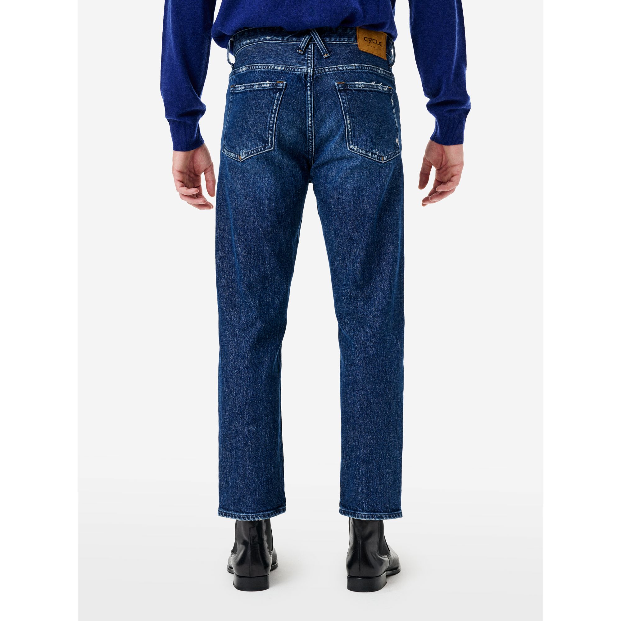 Navy blue vintage-effect tapered-fit Lucky jeans