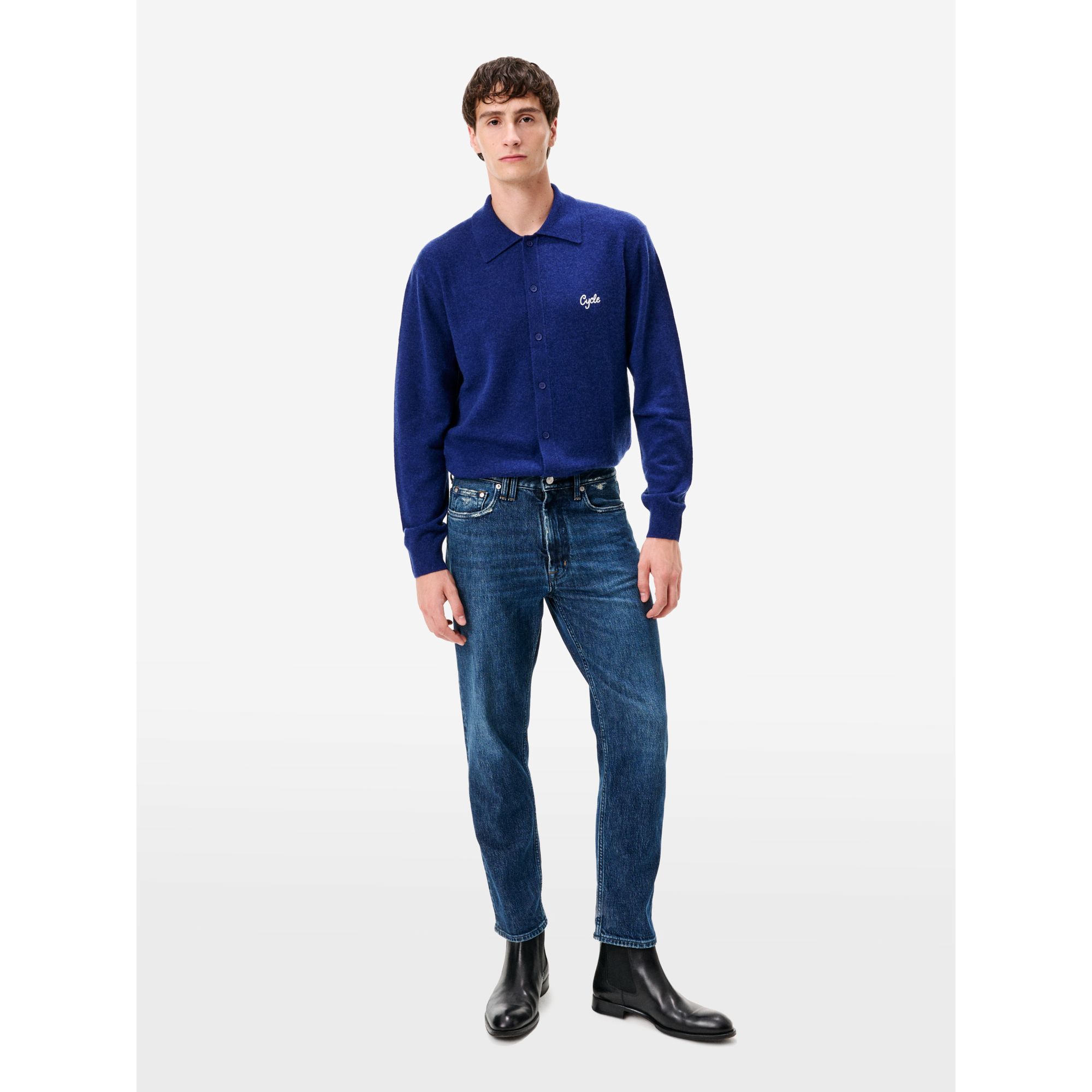 Navy blue vintage-effect tapered-fit Lucky jeans