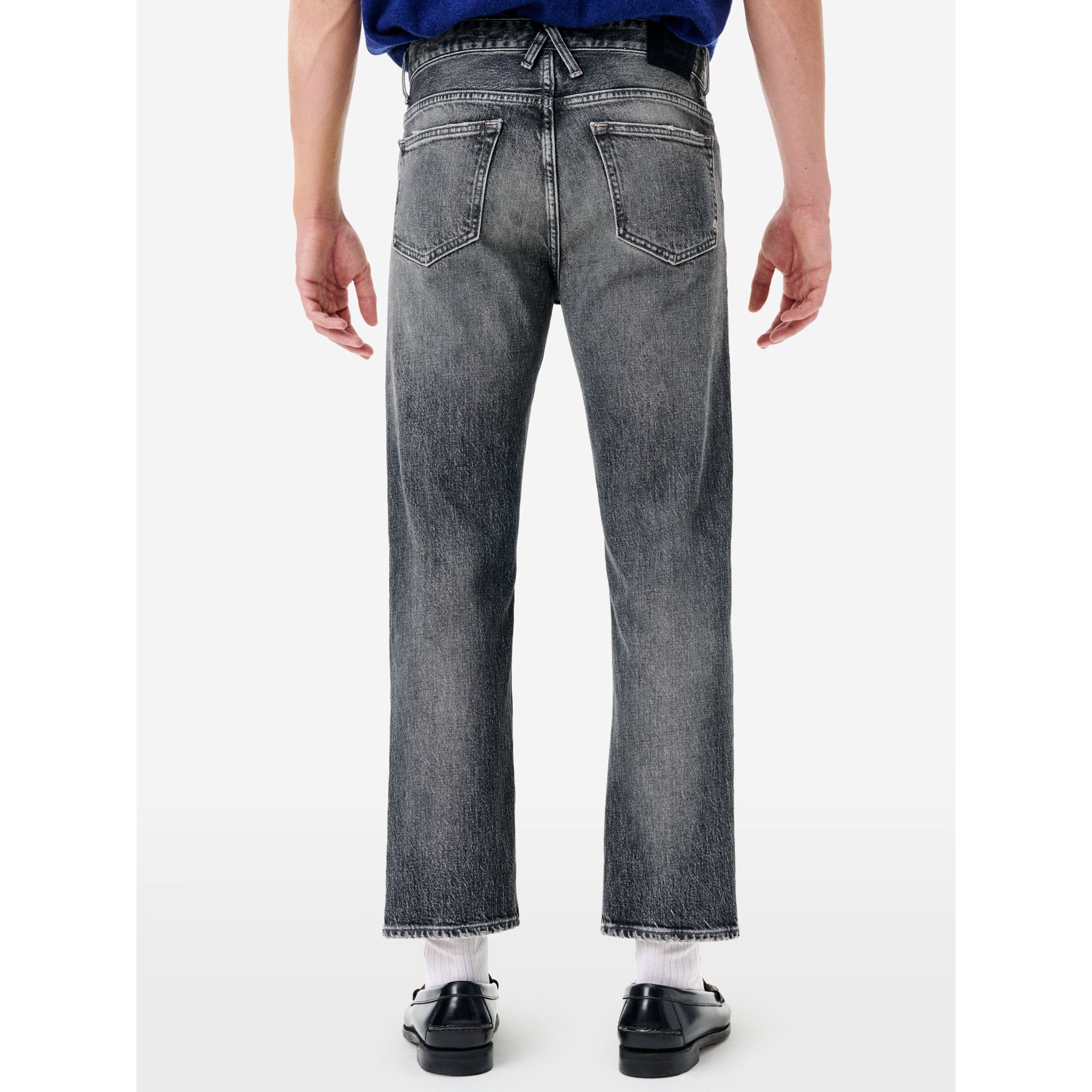 Wise comfort regular fit straight ankle leg stone wash brushed