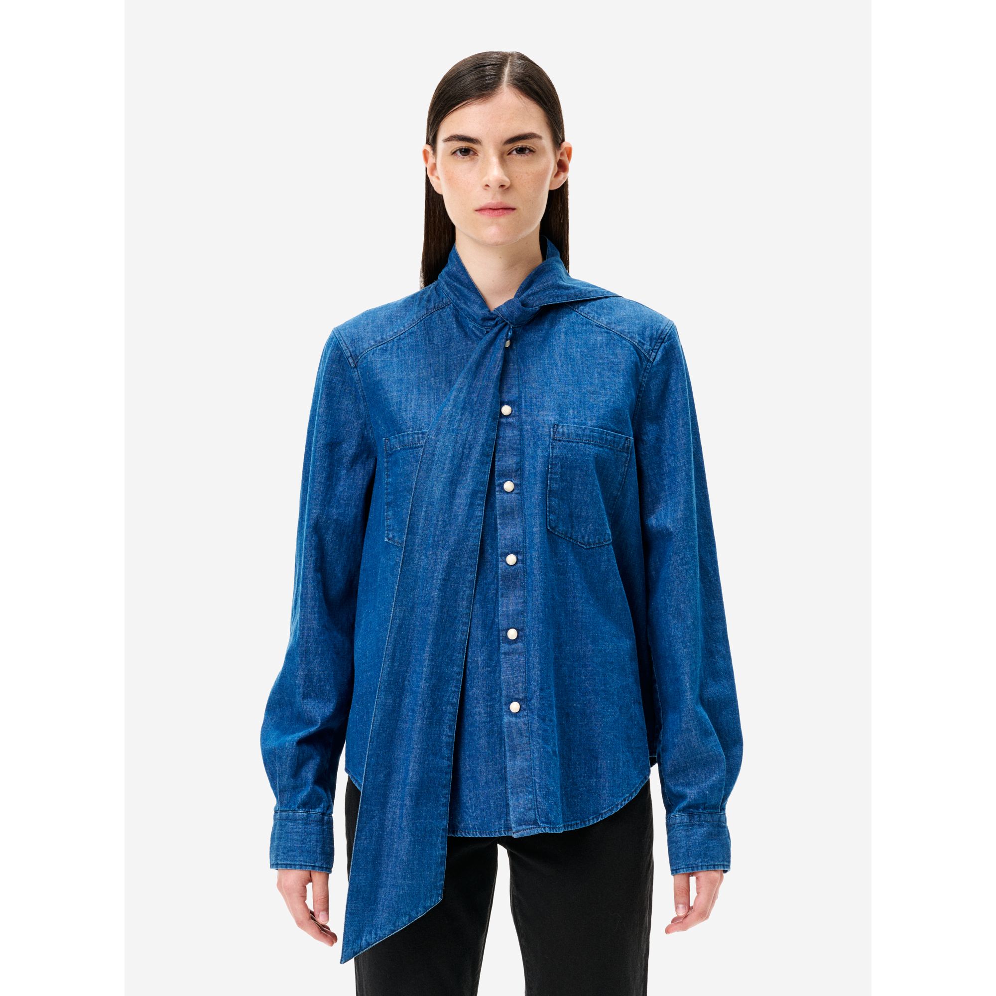 Christine boxy shirt dark enzyme stone wash