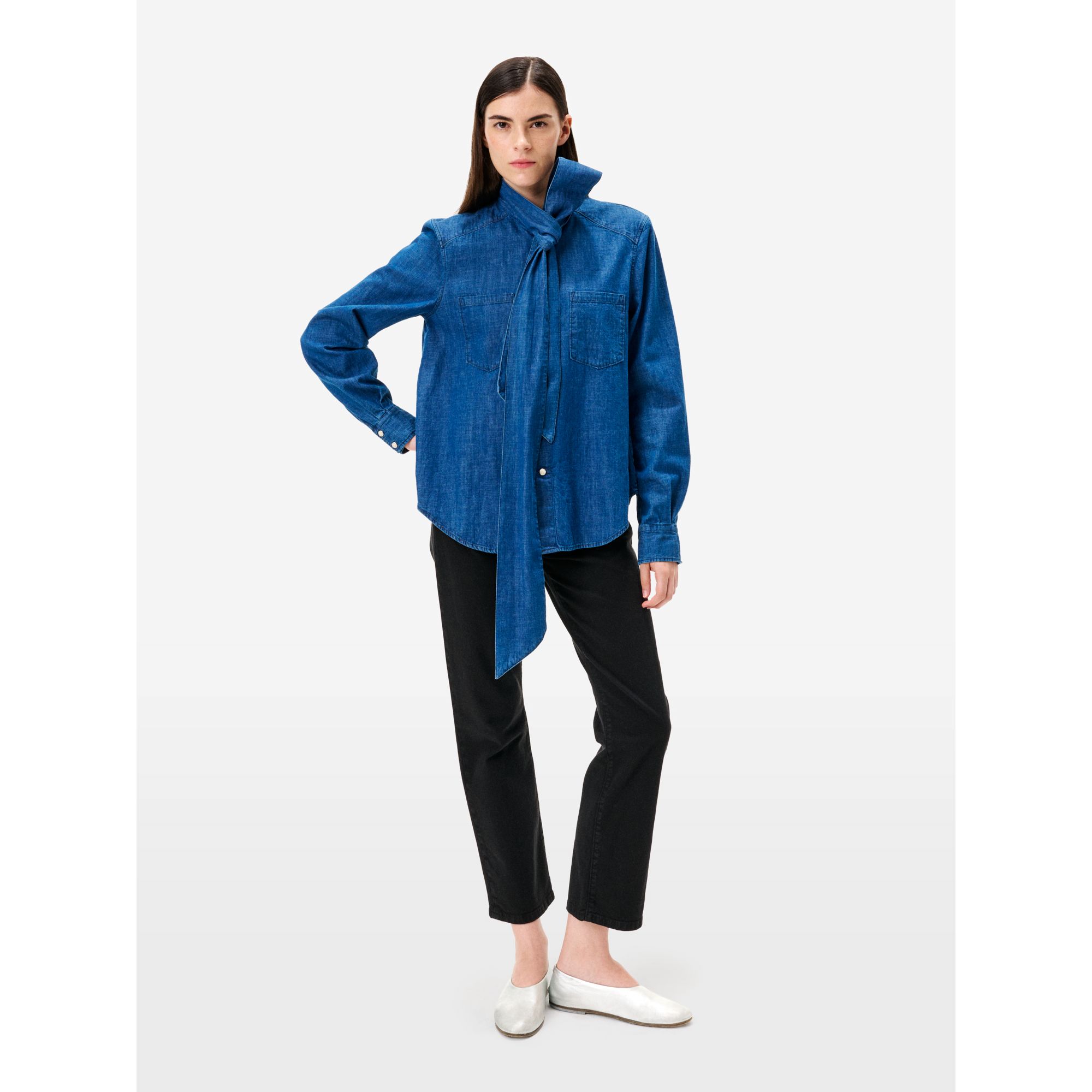 Christine boxy shirt dark enzyme stone wash