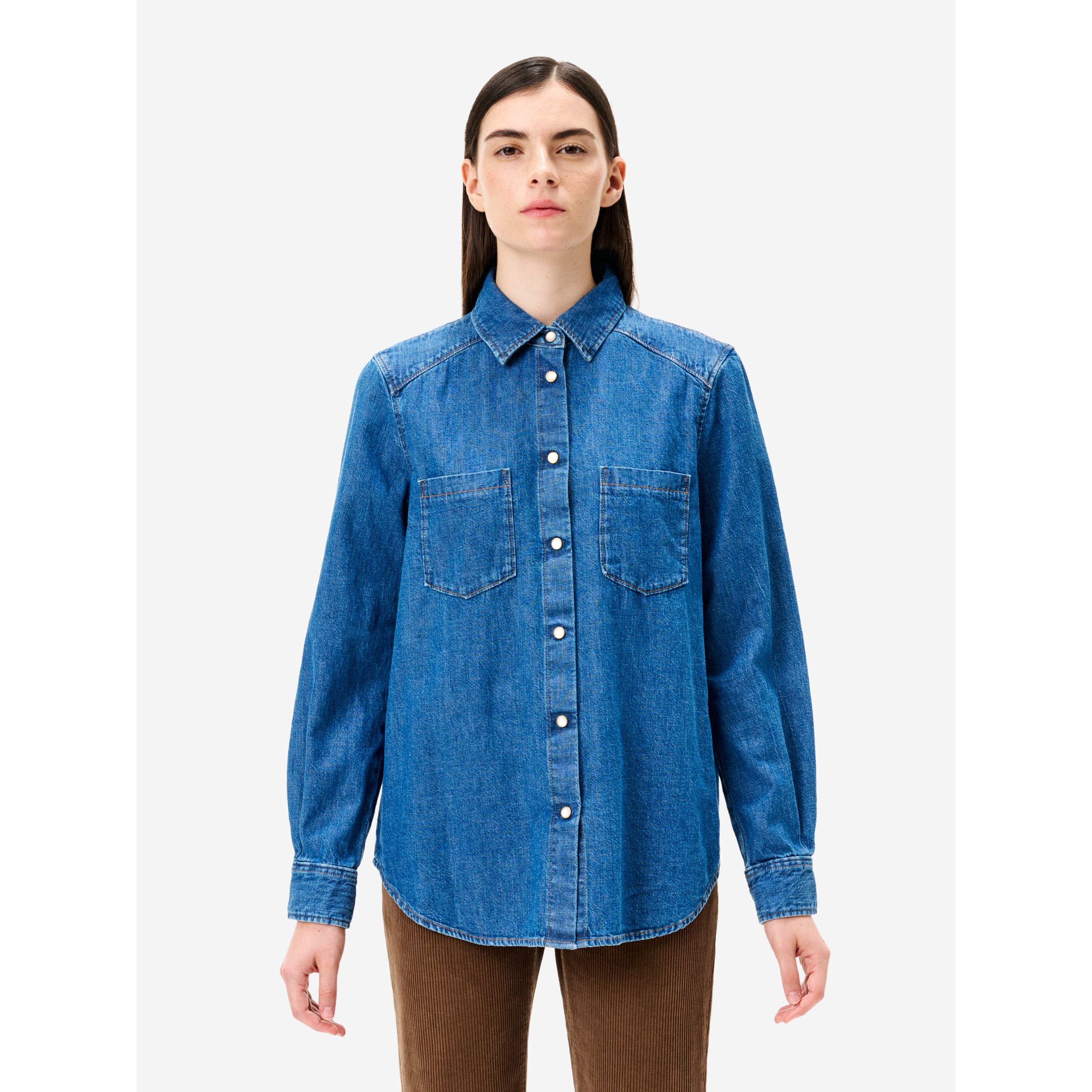 Agatha regular shirt dark enzyme stone wash