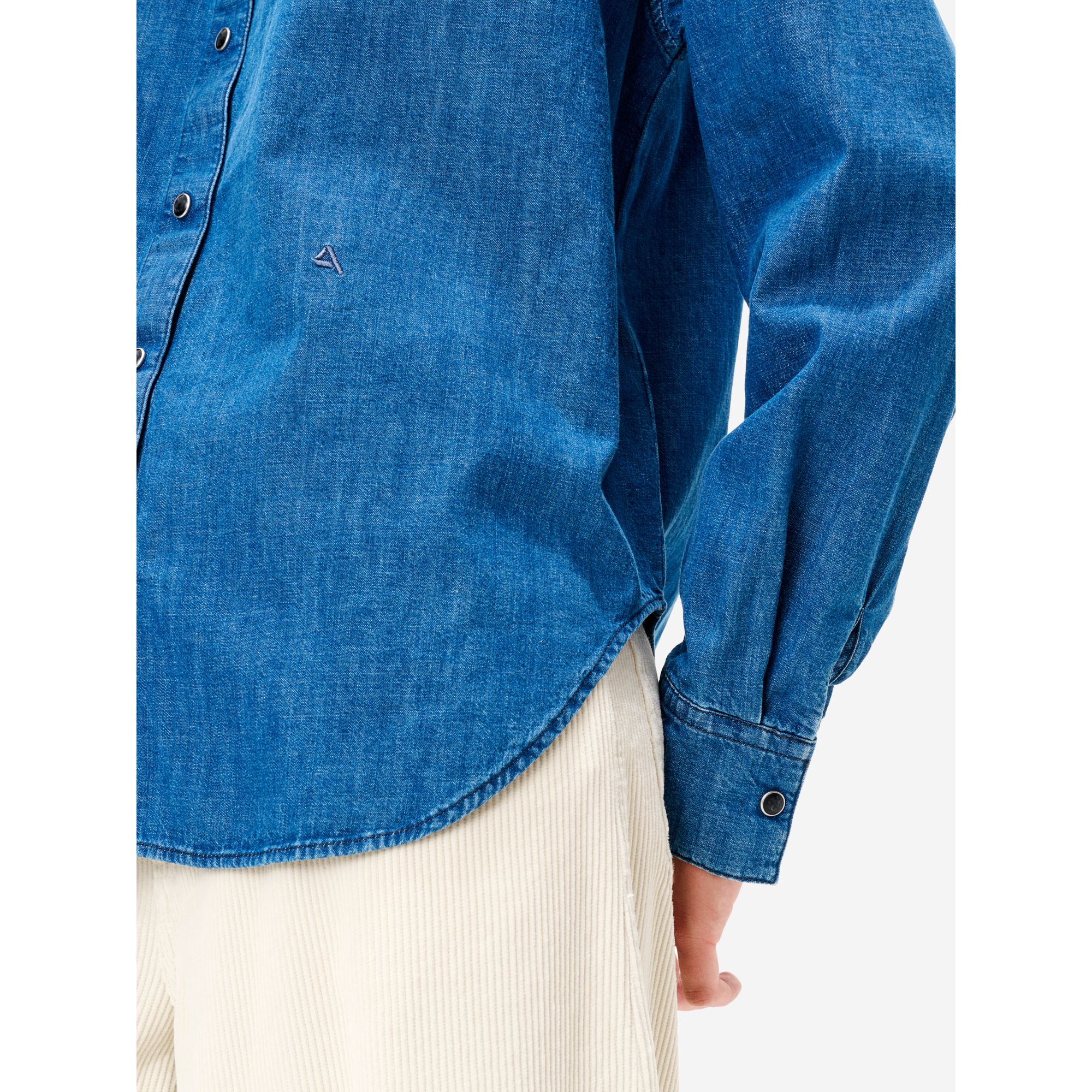 Egle embroidery regular shirt dark enzyme stone wash
