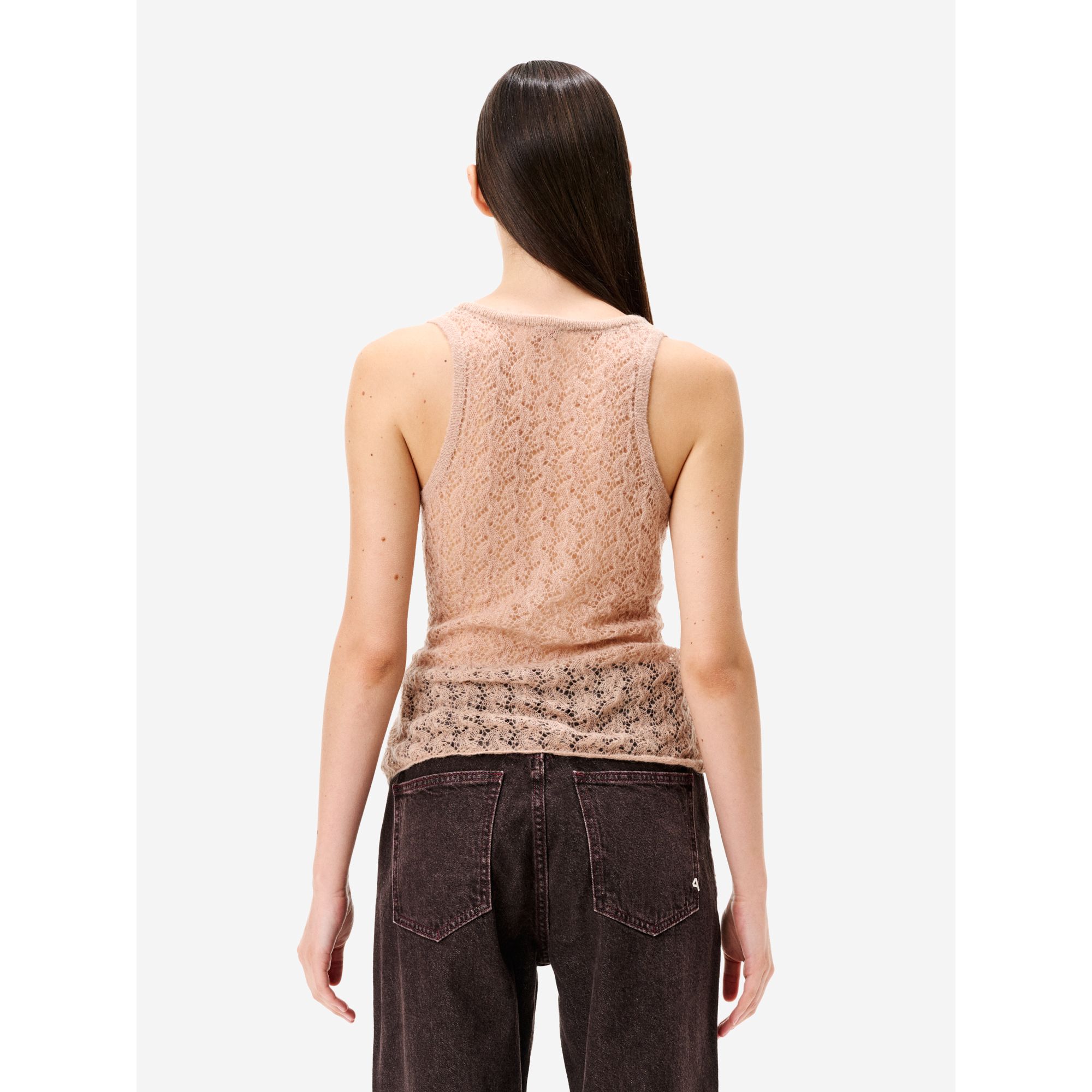 Beige alpaca-blend Aura vest top